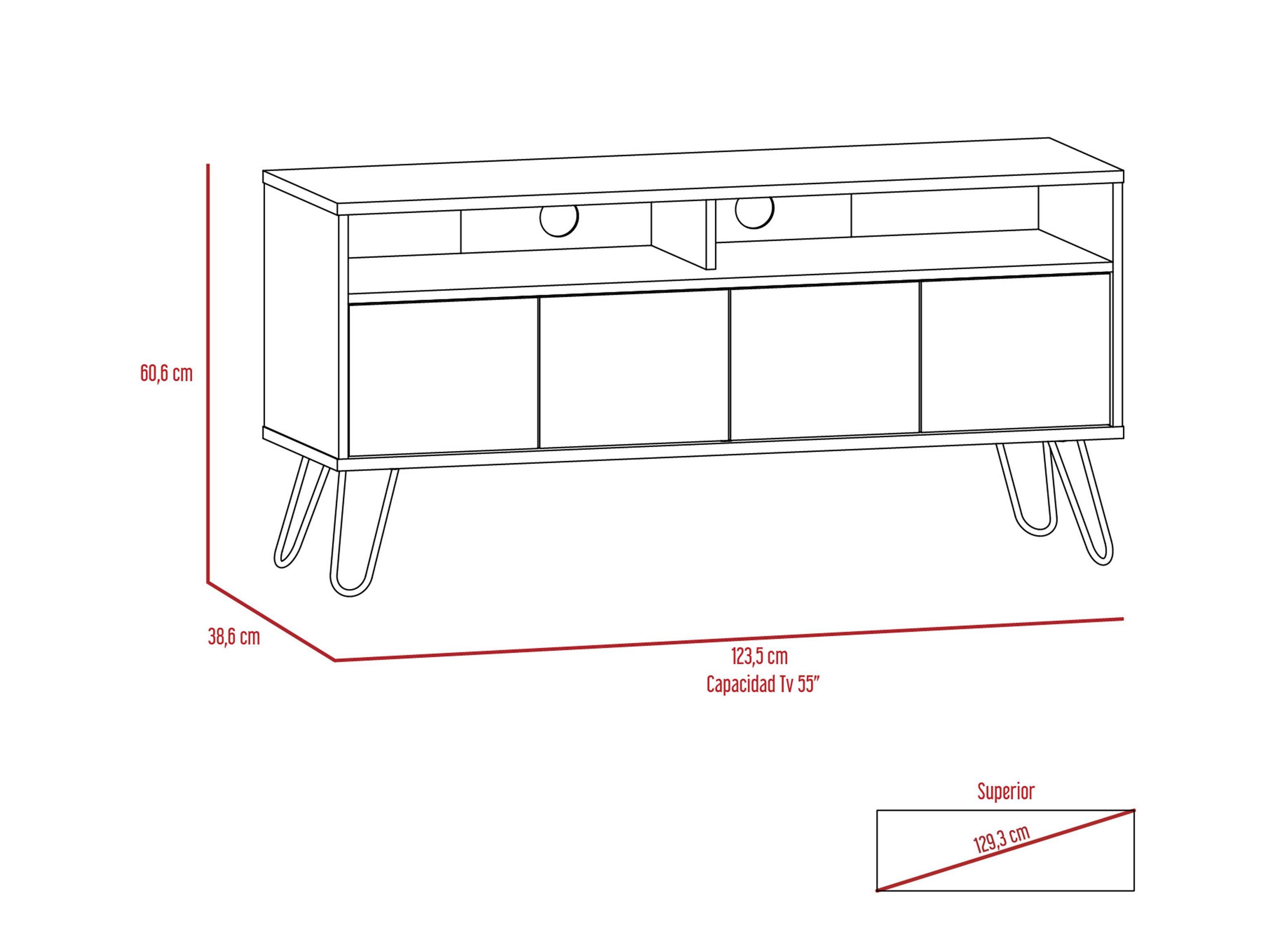Combo Muebles Vassel Miel Plomo Buffet + Rack TV + Mesa de Centro TuHome-4