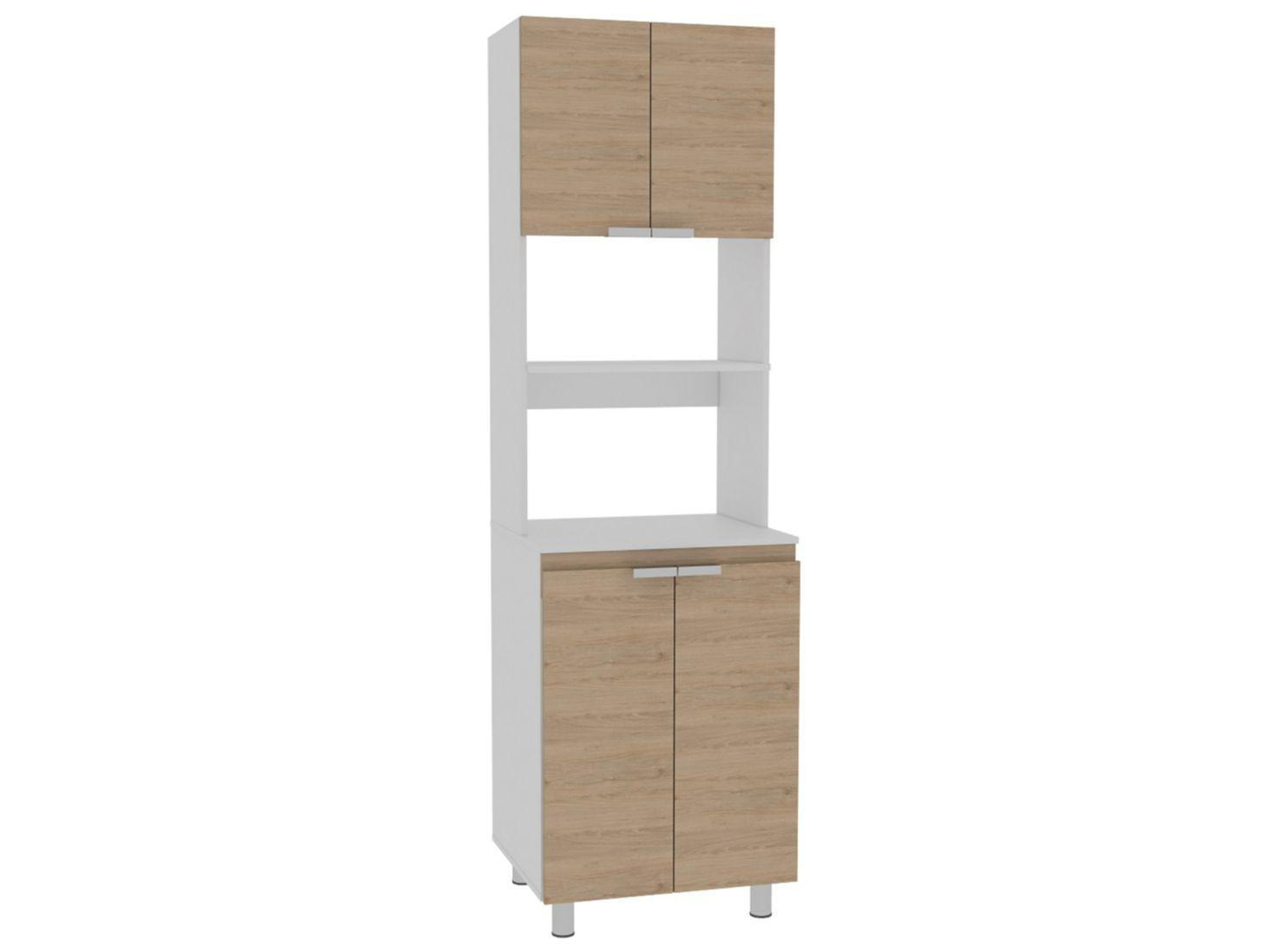 Combo Muebles de Cocina Fendi Rovere Blanco Alacena + Mueble Microondas-7