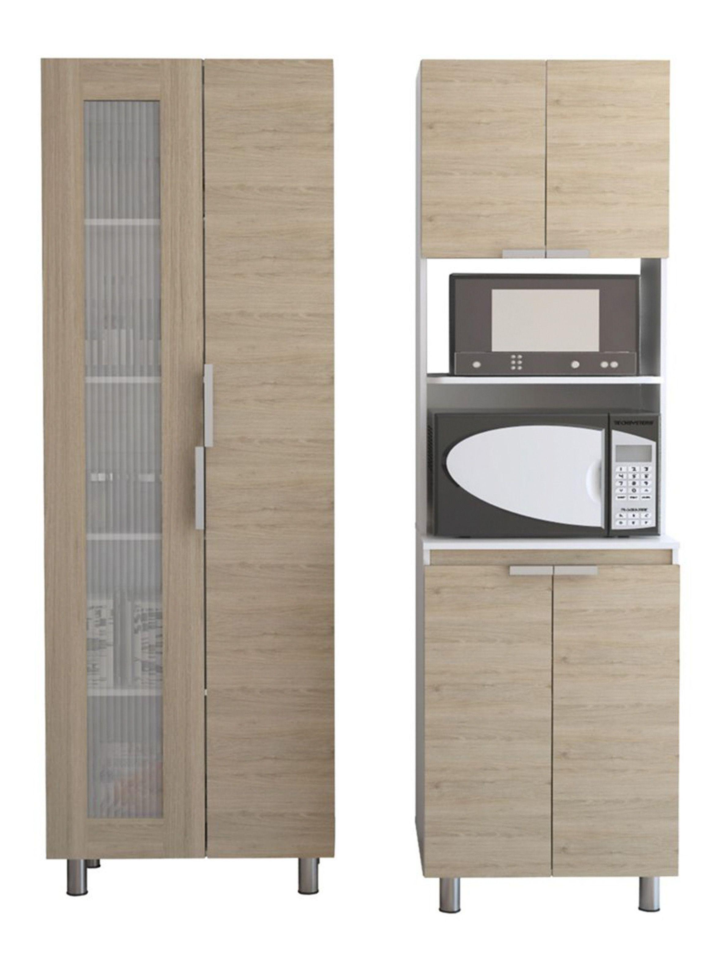 Combo Muebles Cocina Fendi Rovere Gris Alacena + Mueble Microondas TuHome-0
