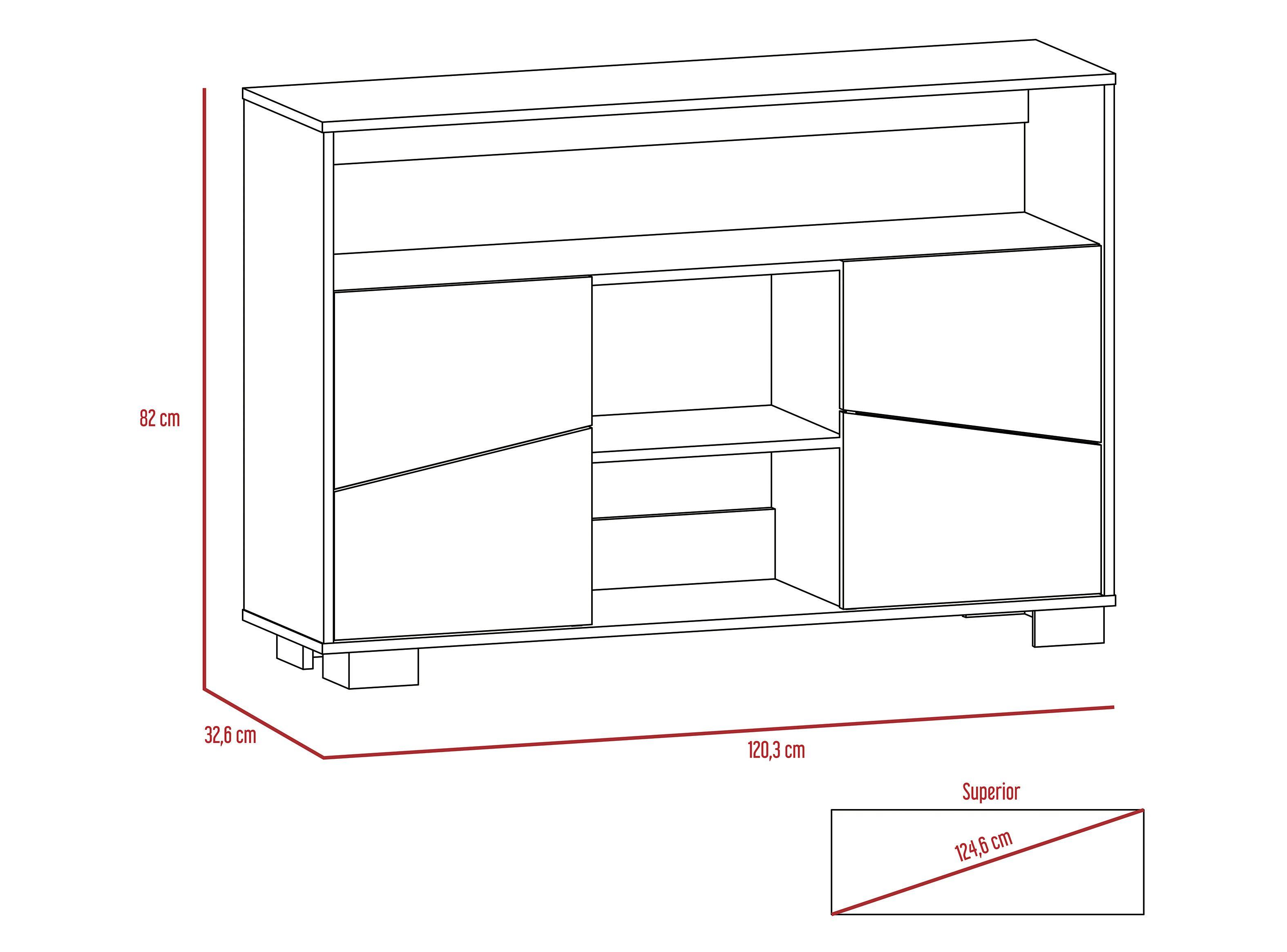 Combo Muebles Fraktal Habano Miel Arrimo + Rack TV + Mesa Centro TuHome-6