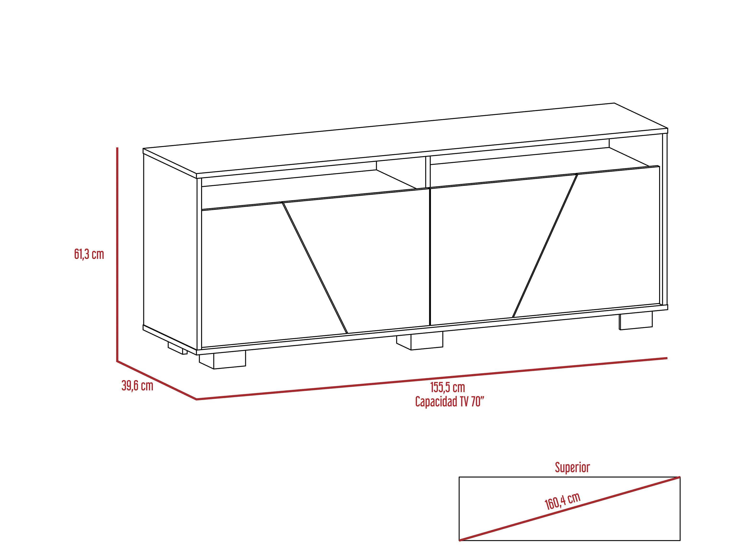 Combo Muebles Fraktal Habano Miel Arrimo + Rack TV + Mesa Centro TuHome-4