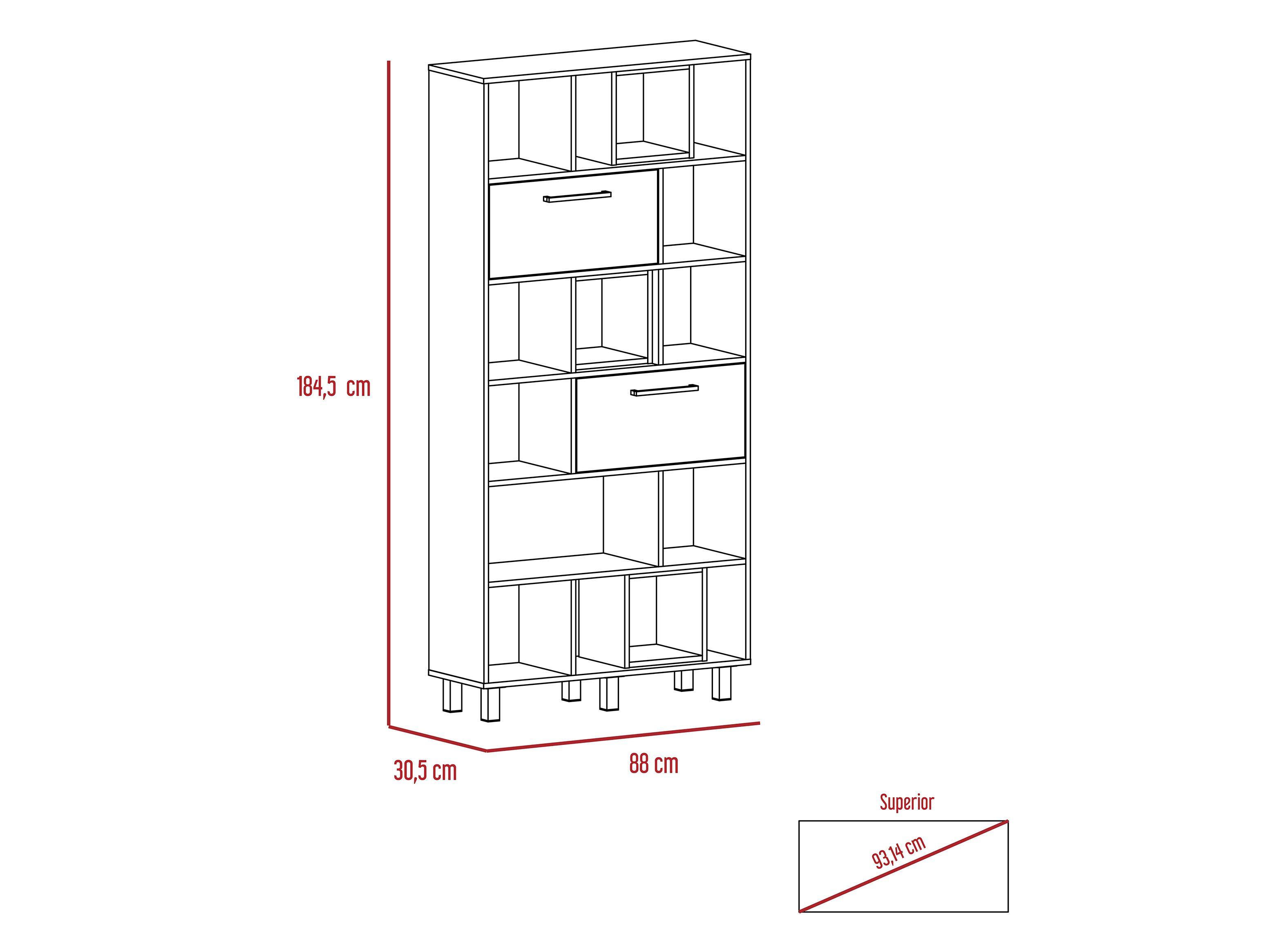 Combo Muebles Kaia Negro Miel Biblioteca + Bar TuHome-4