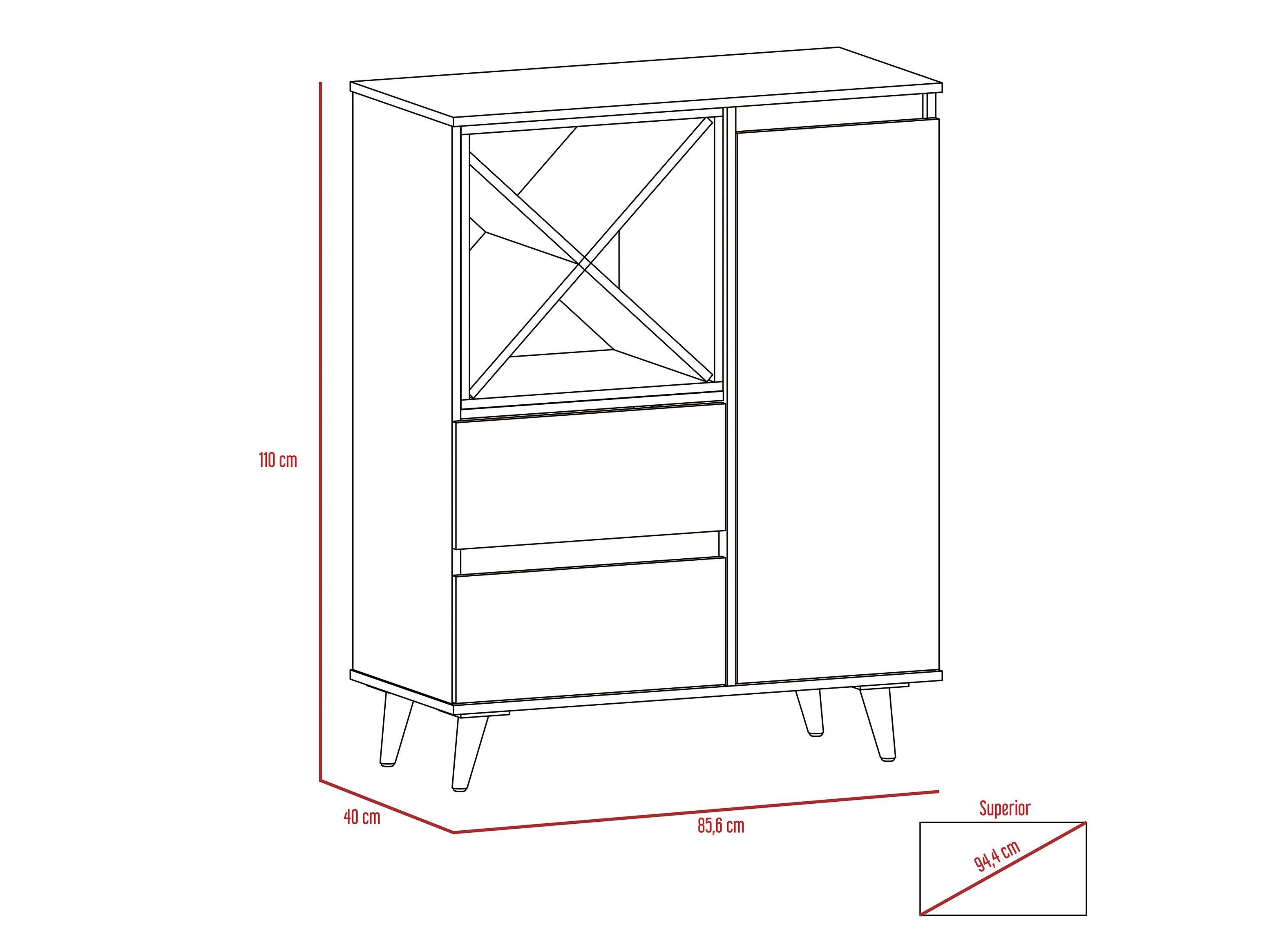 Combo Muebles Salem Miel Plomo Vitrina + Bar TuHome-7