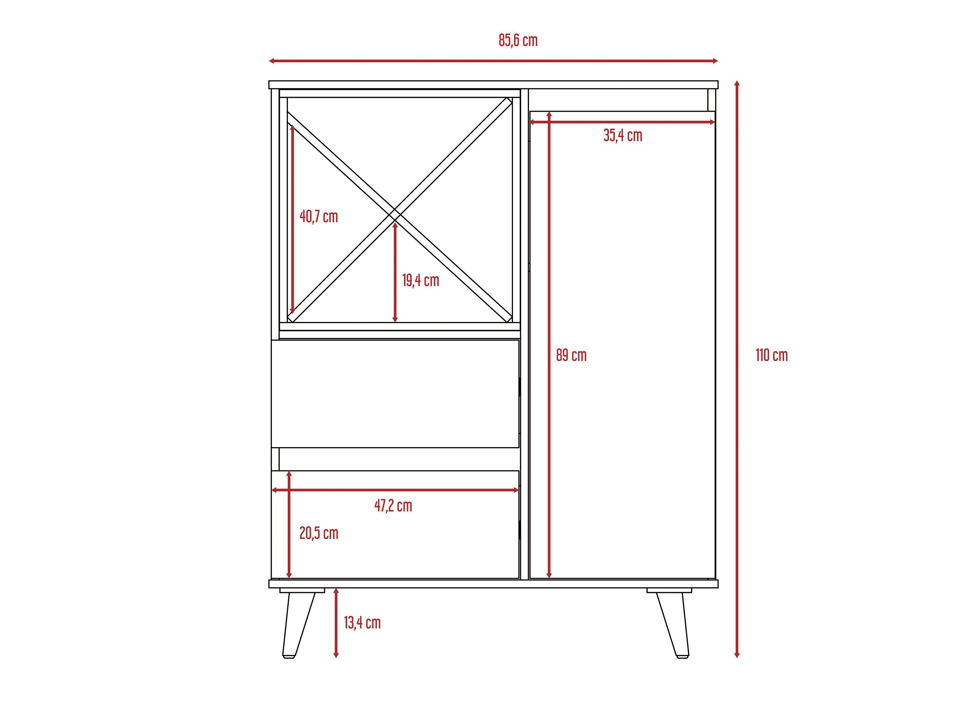 Combo Muebles Salem Miel Plomo Vitrina + Bar TuHome-6