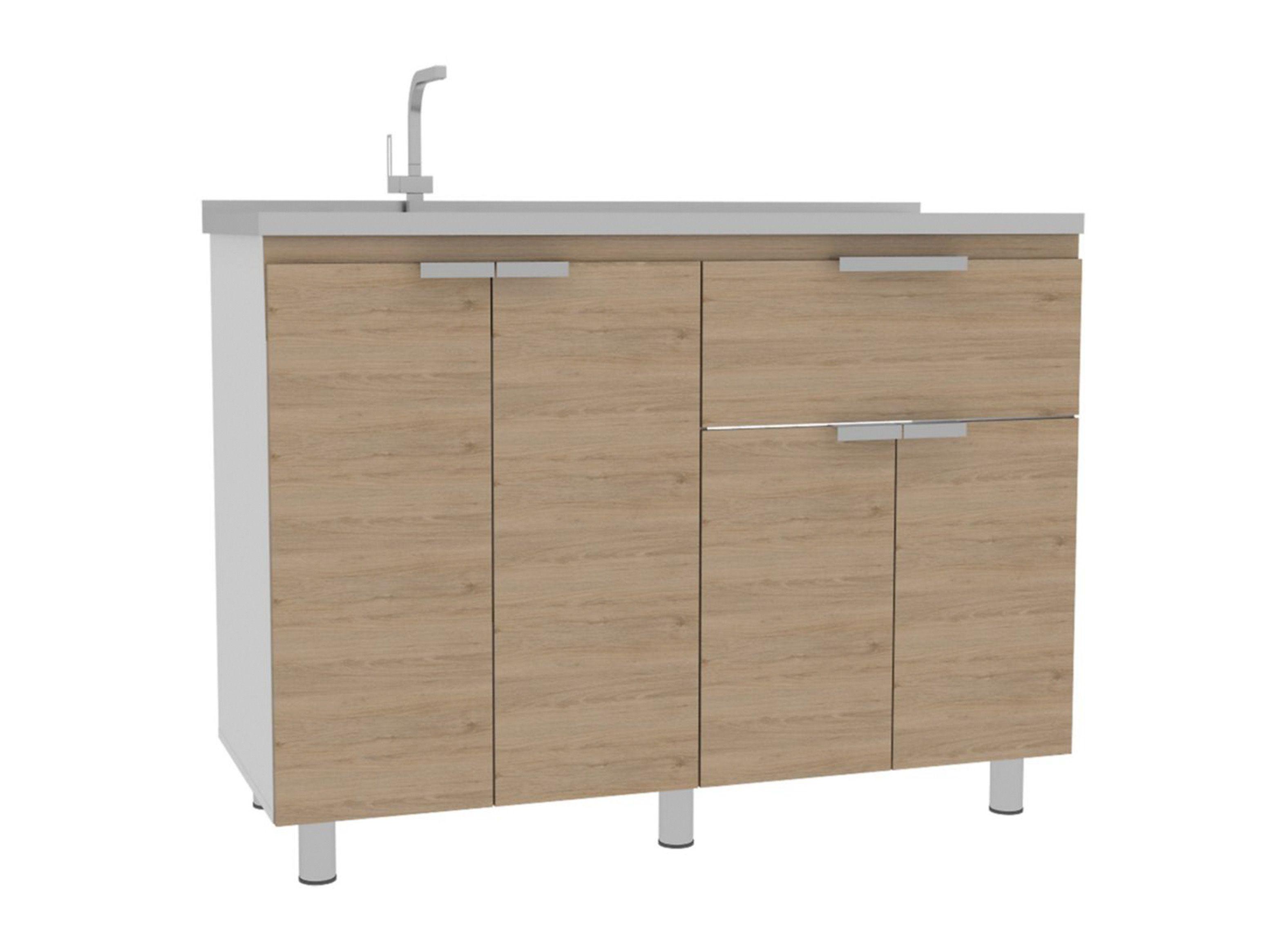 Muebles Cocina Fendi Rovere Blanco Interior + Superior + Mueble Microondas TuHome-0