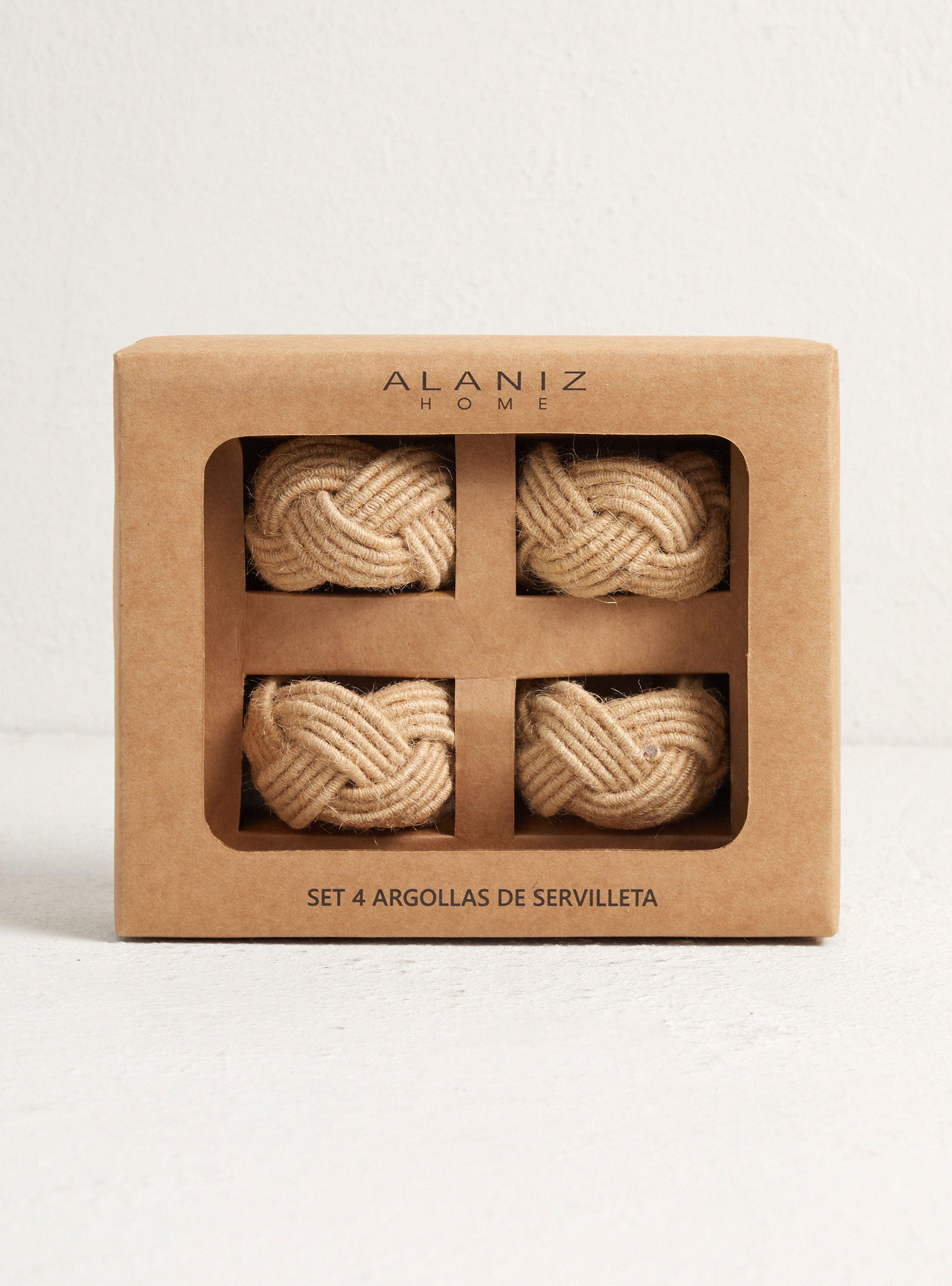 Set 4 Porta Servilletas Yute-2