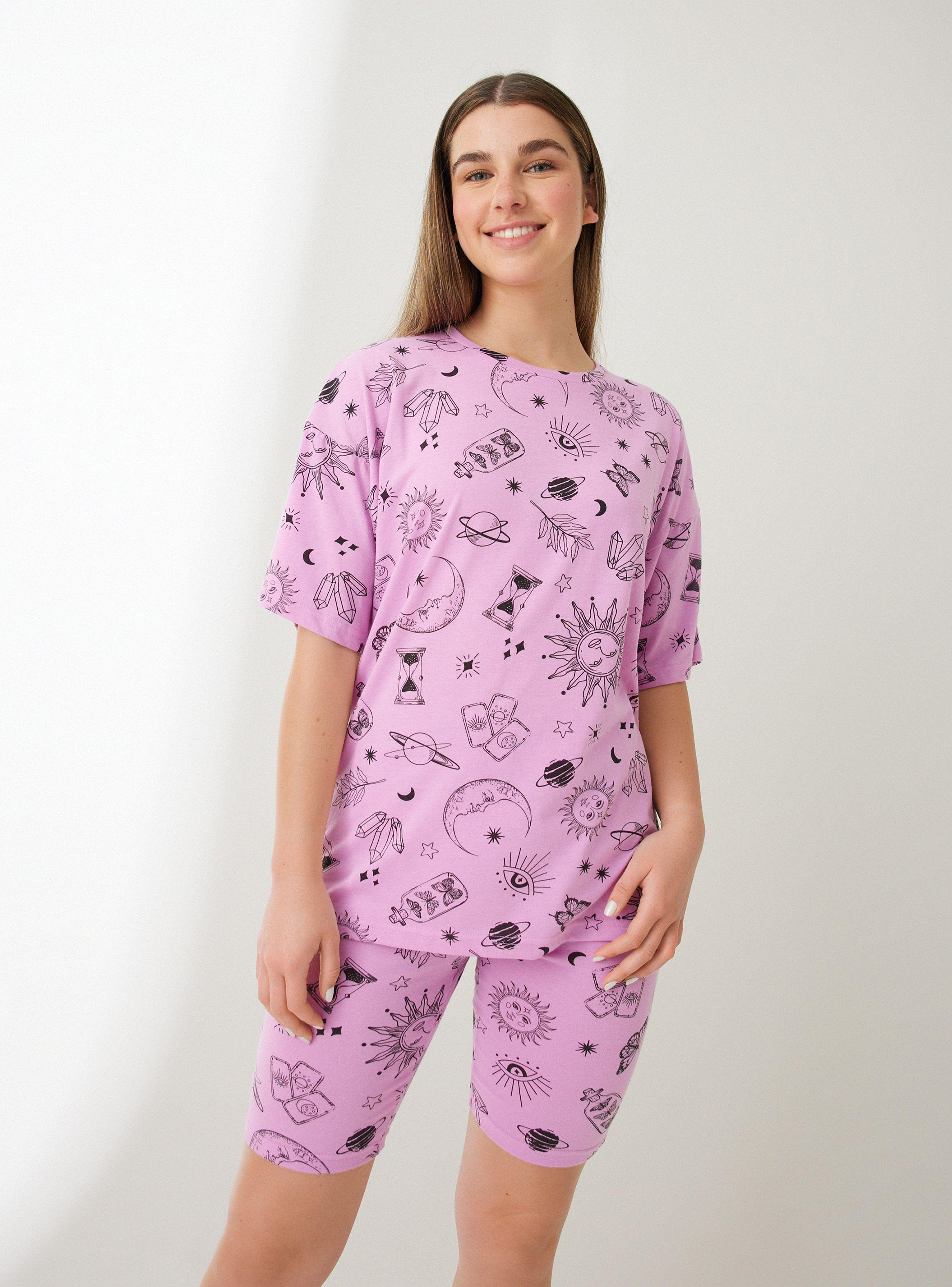 Pijama Full Print Manga Corta y Short-0