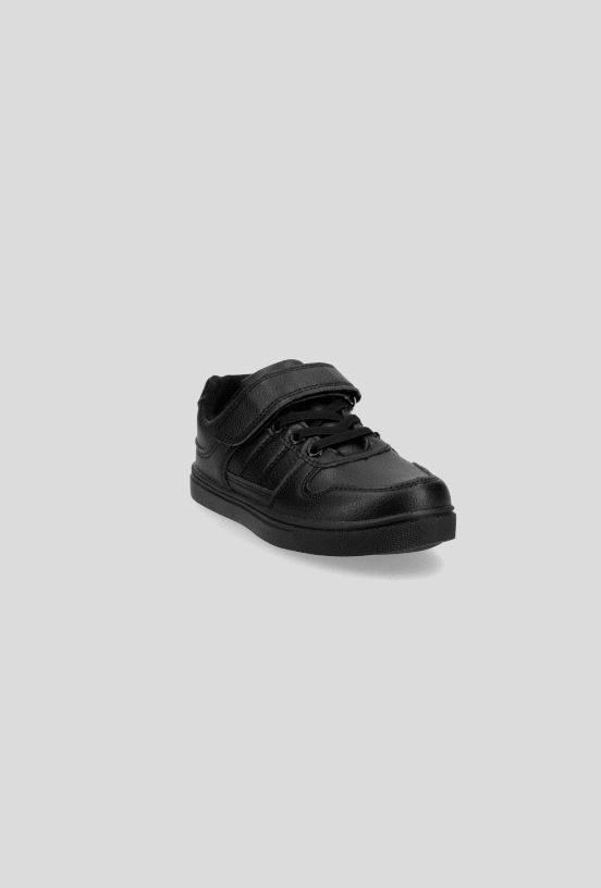 Zapatilla Escolar Black con Cordón y Velcro Niño-3