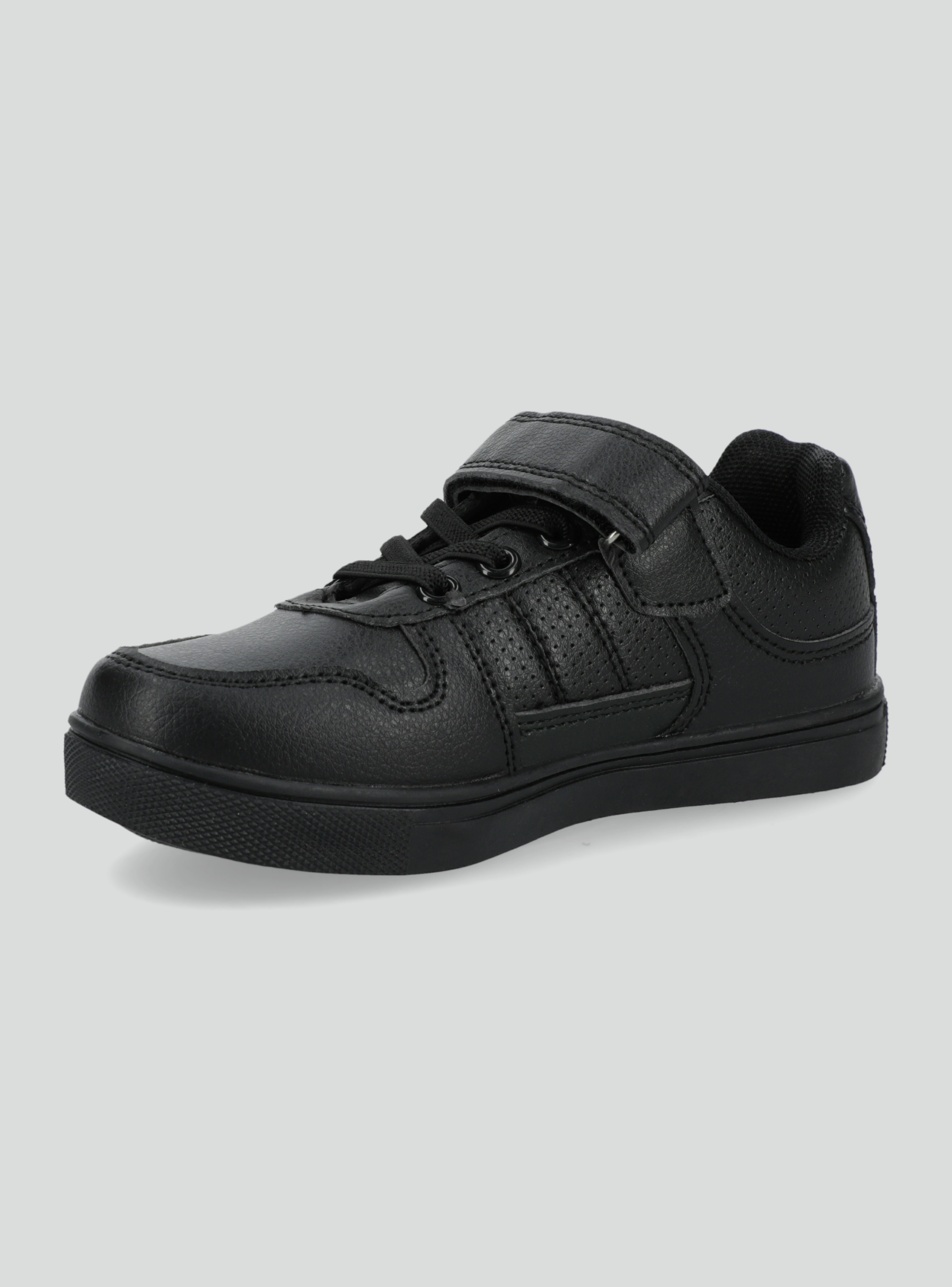 Zapatilla Escolar Black con Cordón y Velcro Niño-1