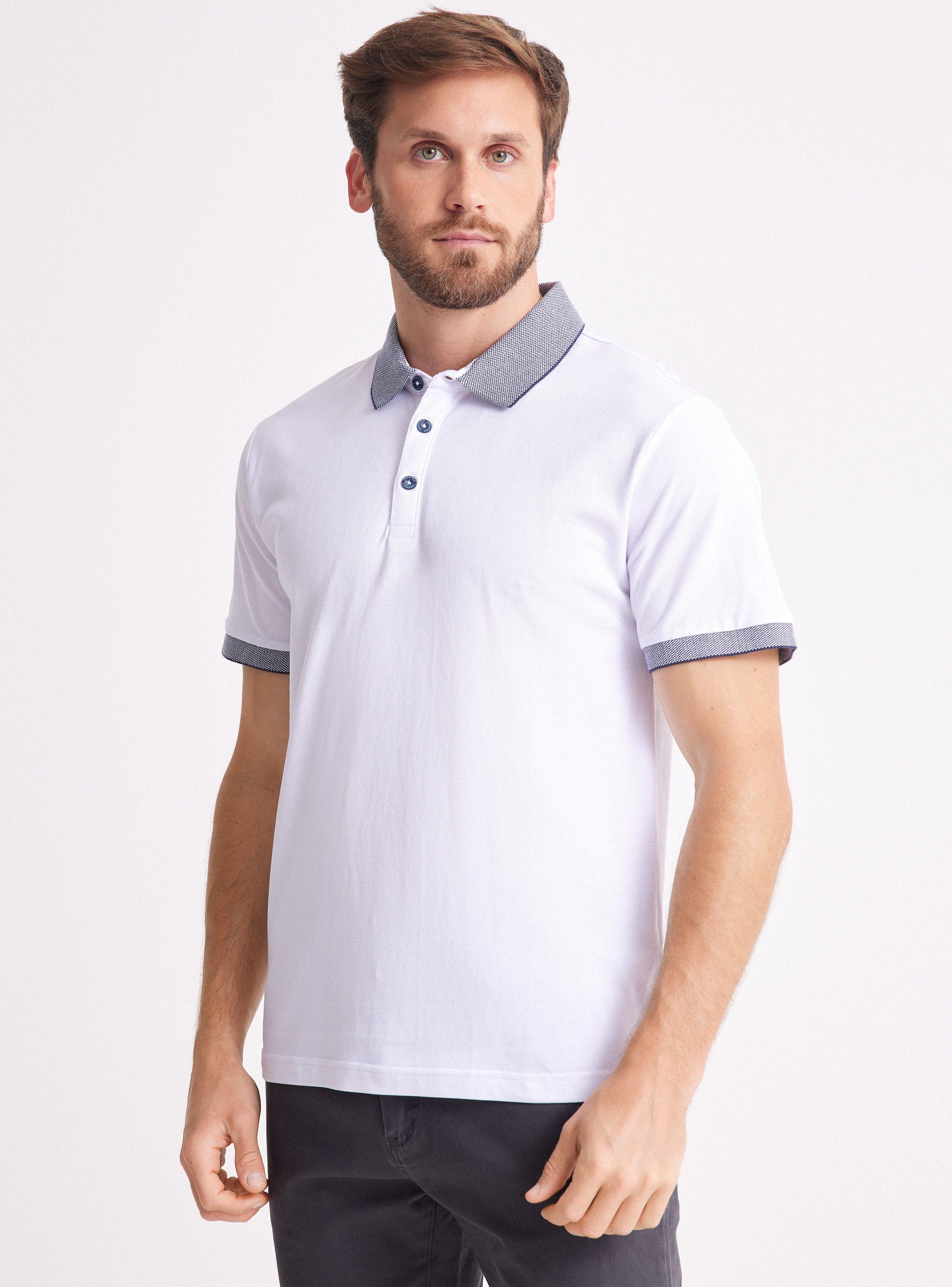 Polera Piqué Contraste Mangas y Cuello-0