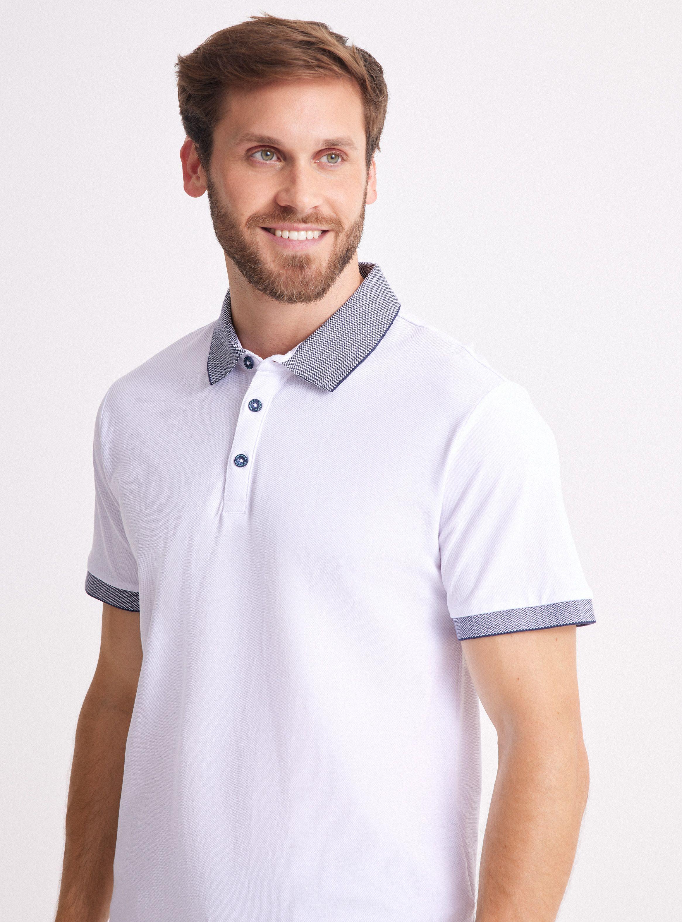 Polera Piqué Contraste Mangas y Cuello-2