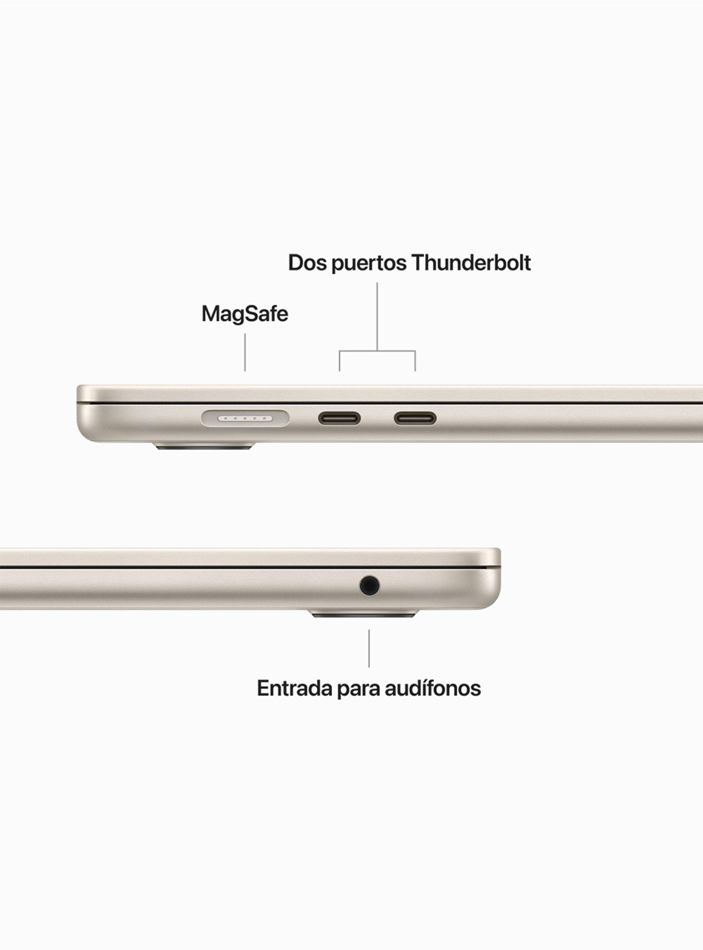 MacBook Air 15" Chip M2 8 Núcleos CPU y 10 Núcleos GPU 8GB RAM 256GB SSD Blanco Estelar-8