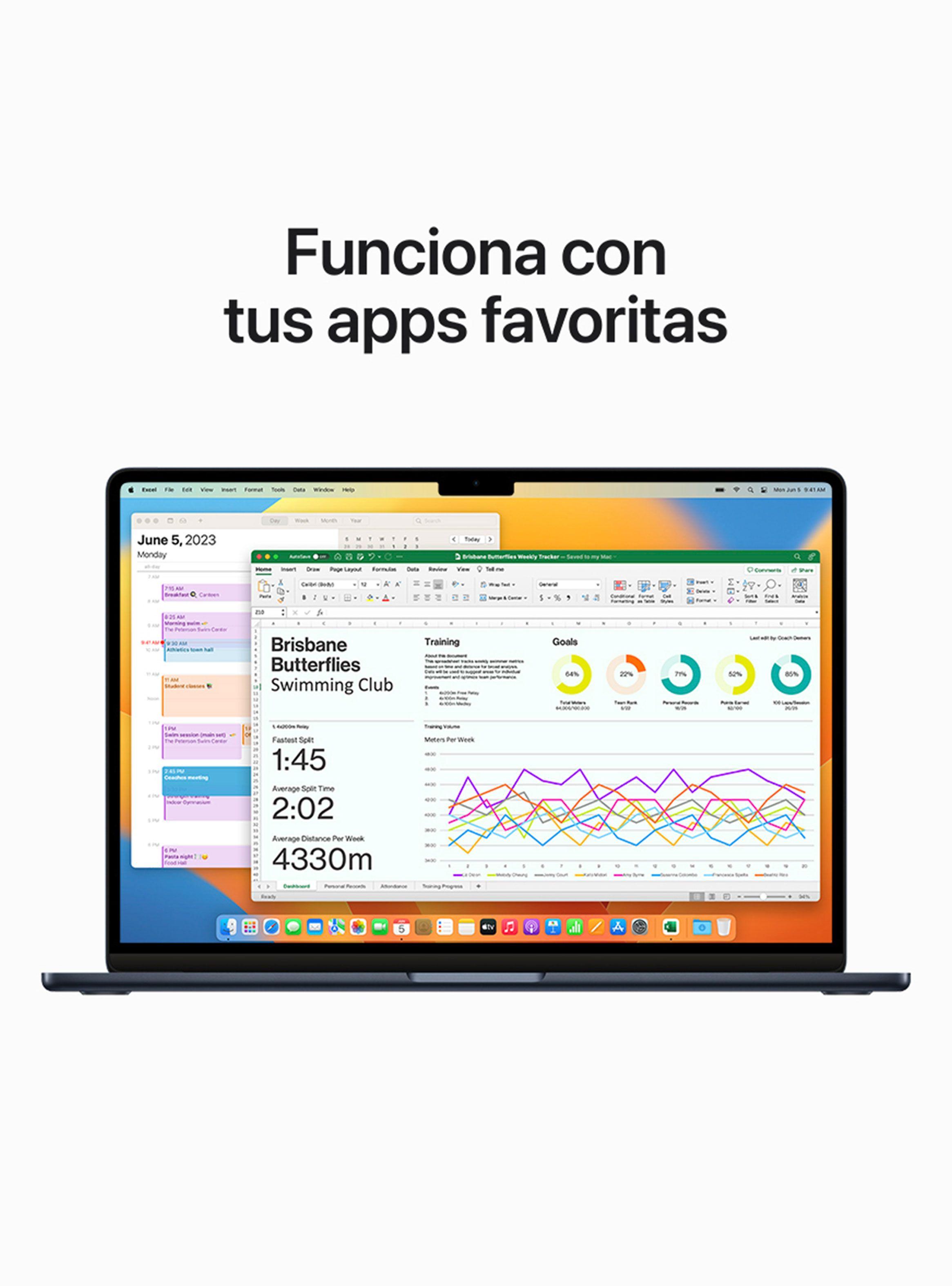 MacBook Air 15" Chip M2 8 Núcleos CPU y 10 Núcleos GPU 8GB RAM 256GB SSD Color Medianoche-6