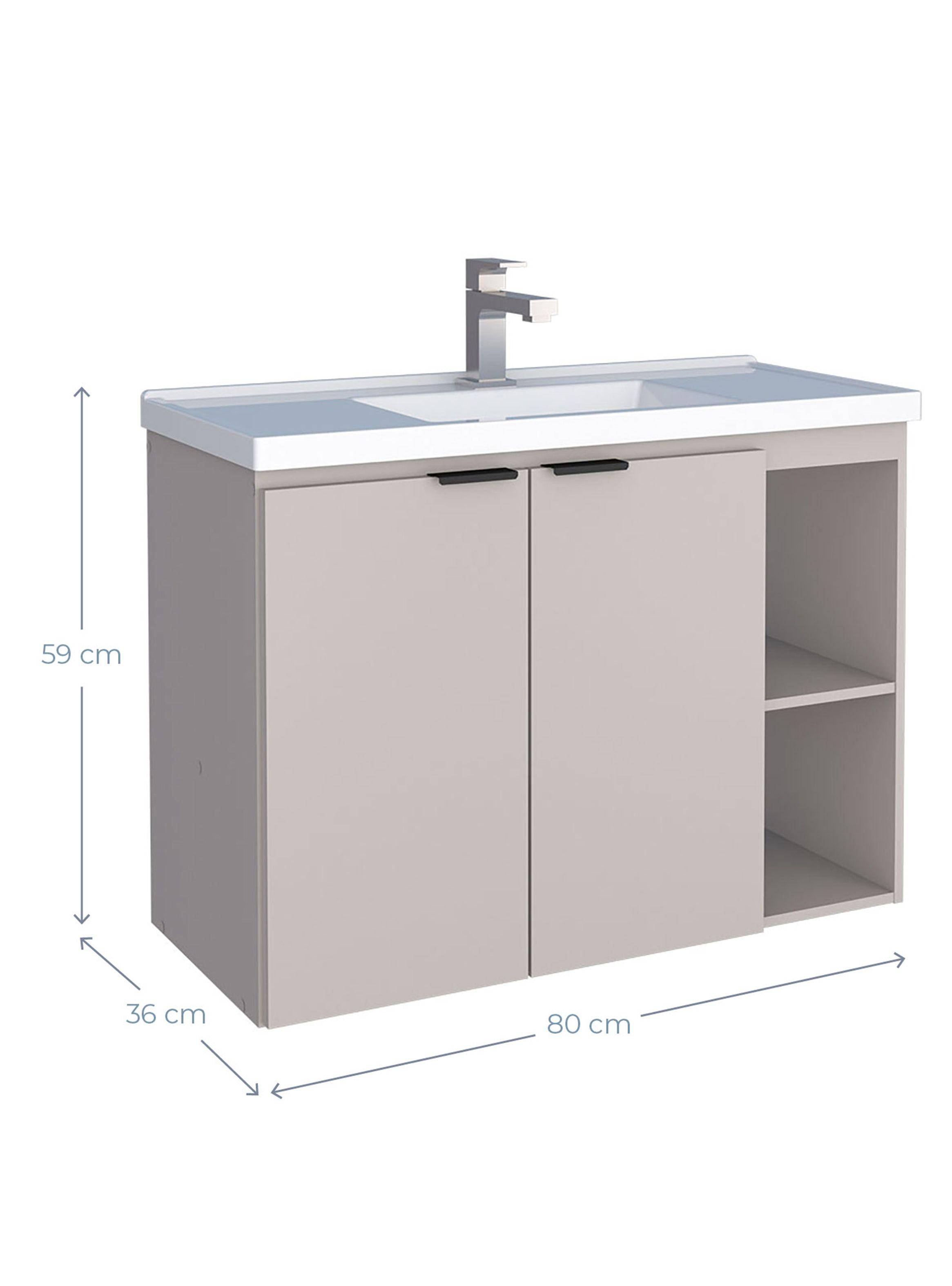 Mueble Vanitorio Aéreo Aster 80 cm 2 Puertas-1