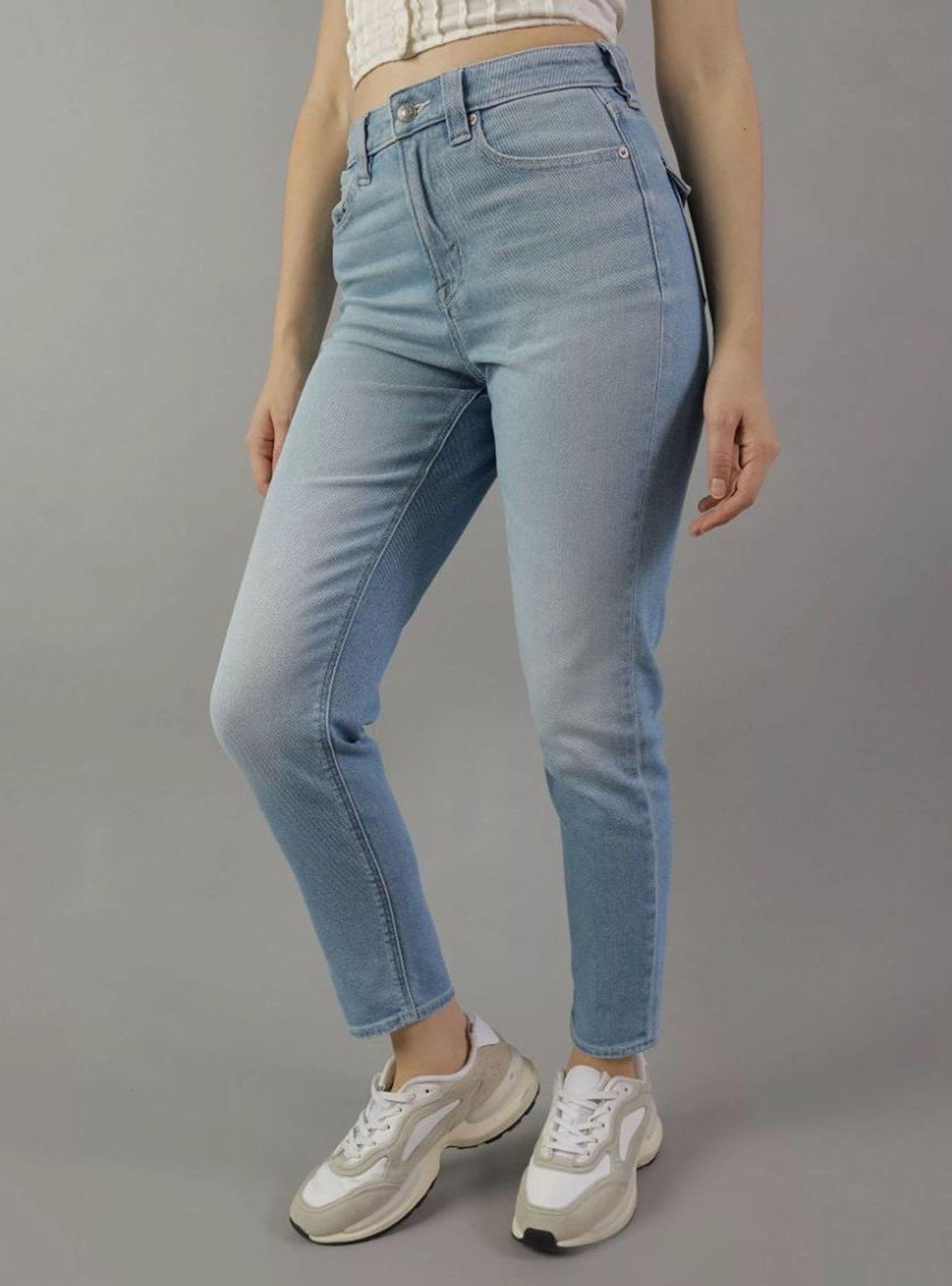 Jeans Light Wash Mom-0
