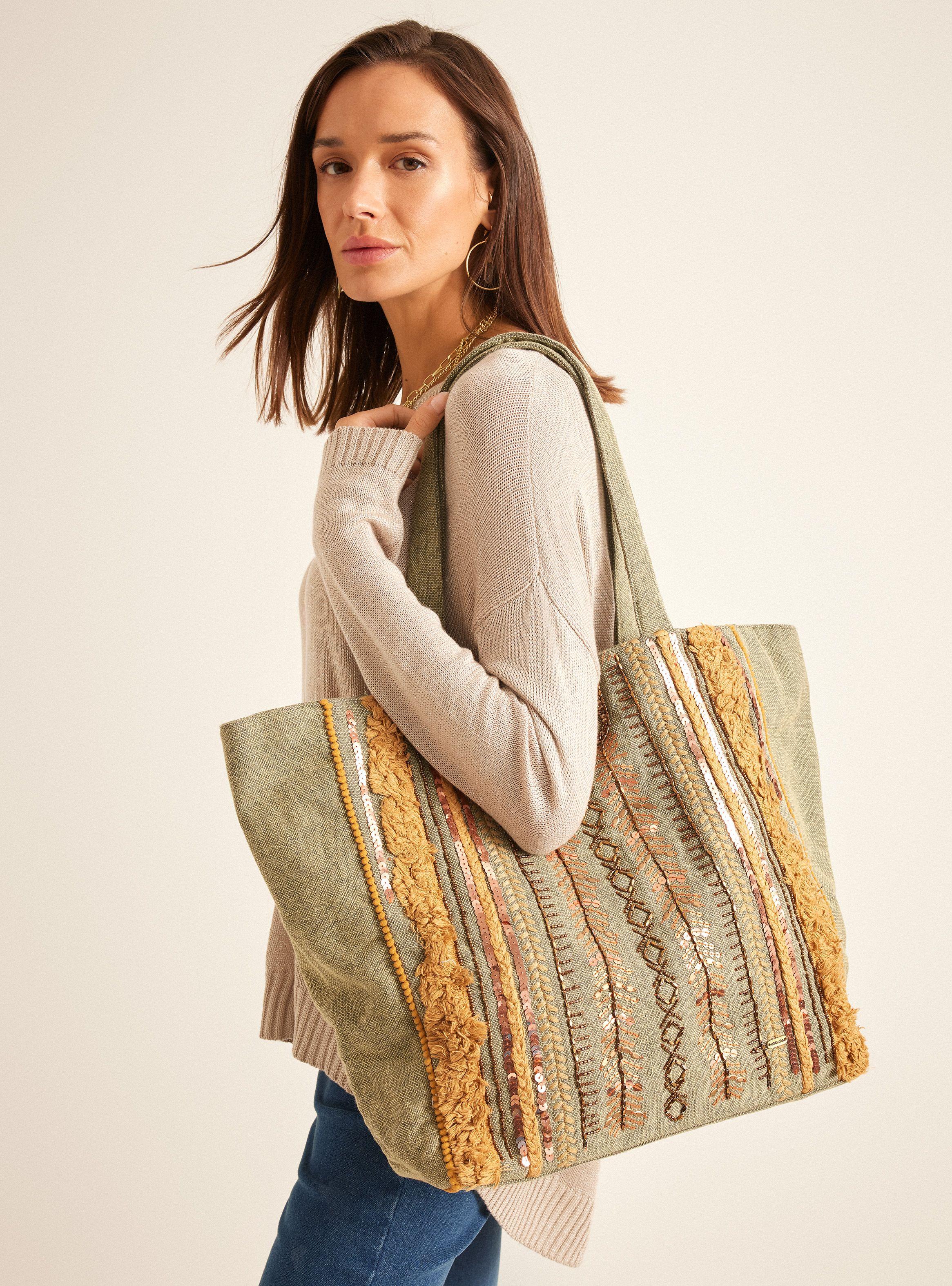 Cartera Tote Bordada India-0