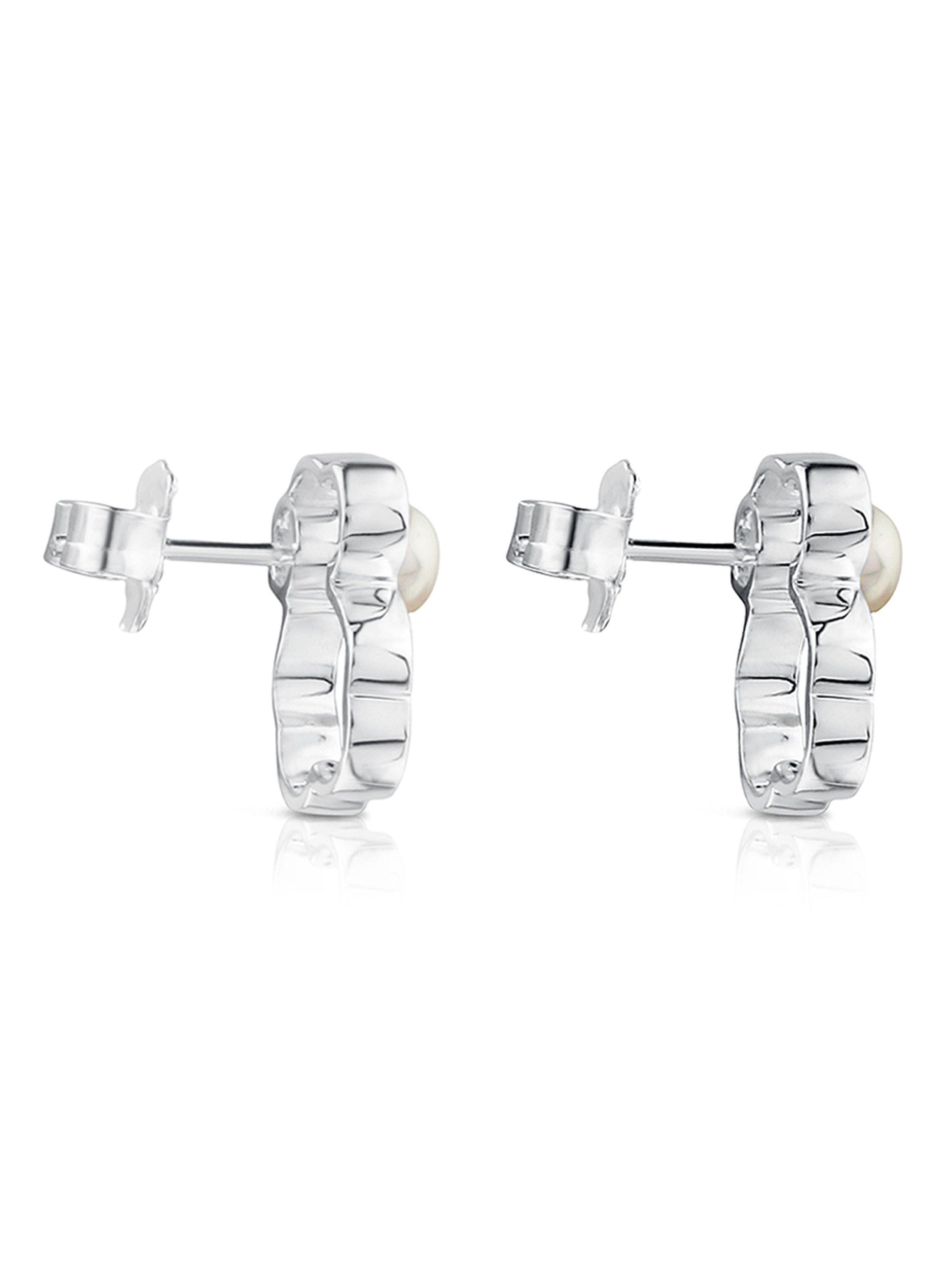 Aros Tous Silueta de Plata con Perla-3