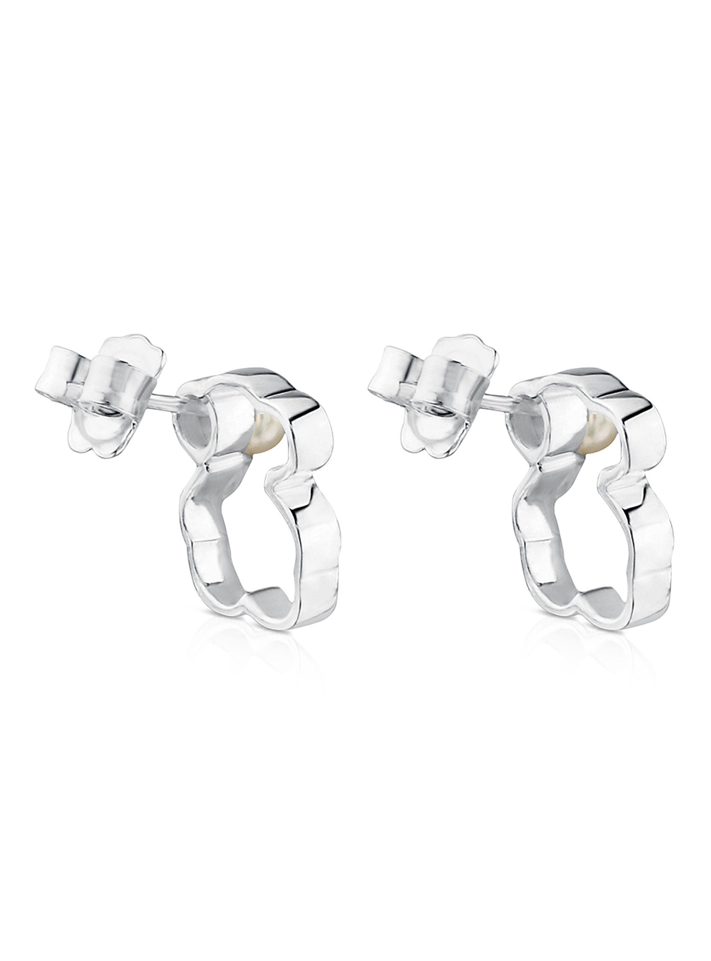 Aros Tous Silueta de Plata con Perla-4