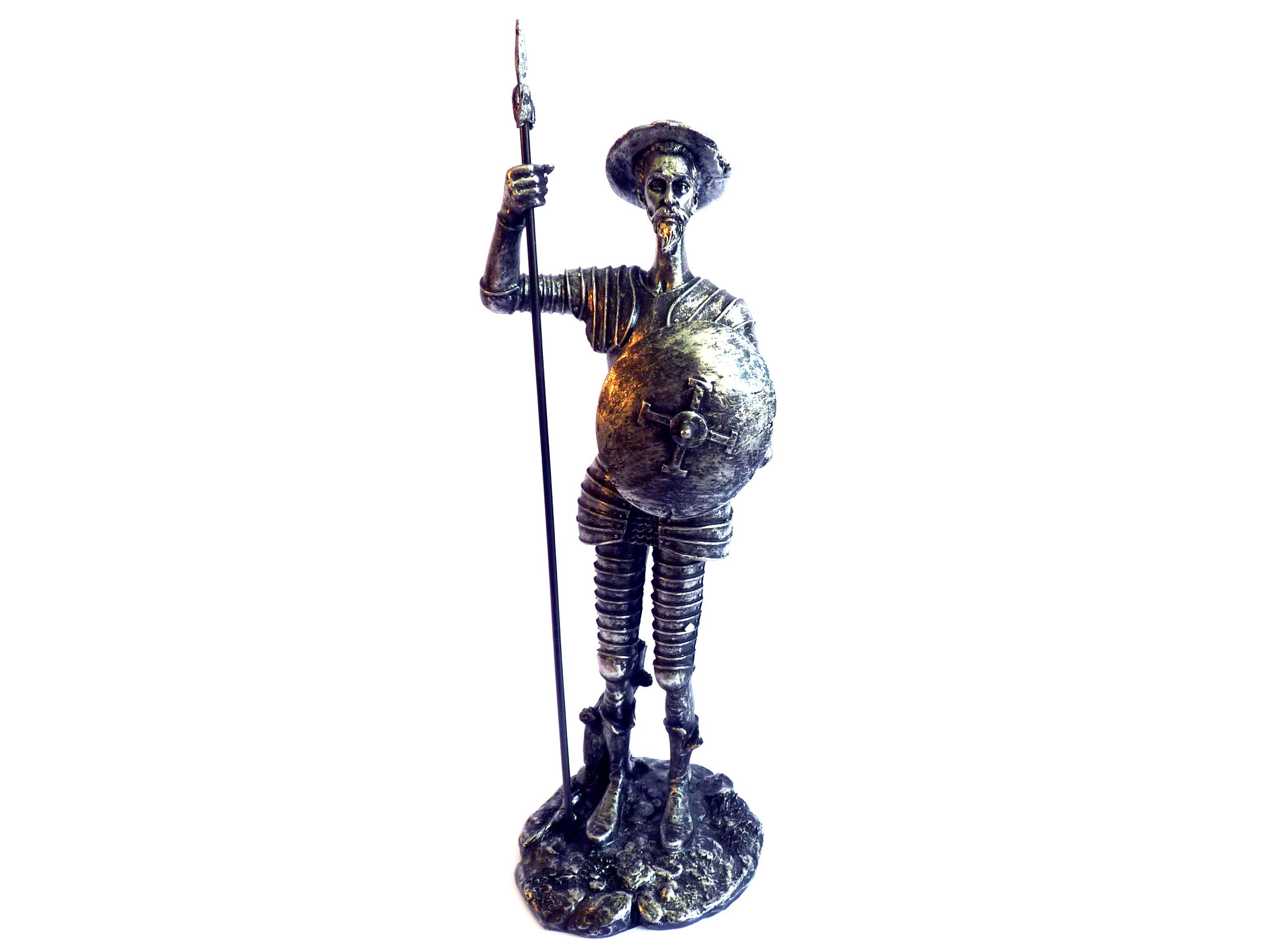 Figura Decorativa Quijote Con Lanza Plata-0