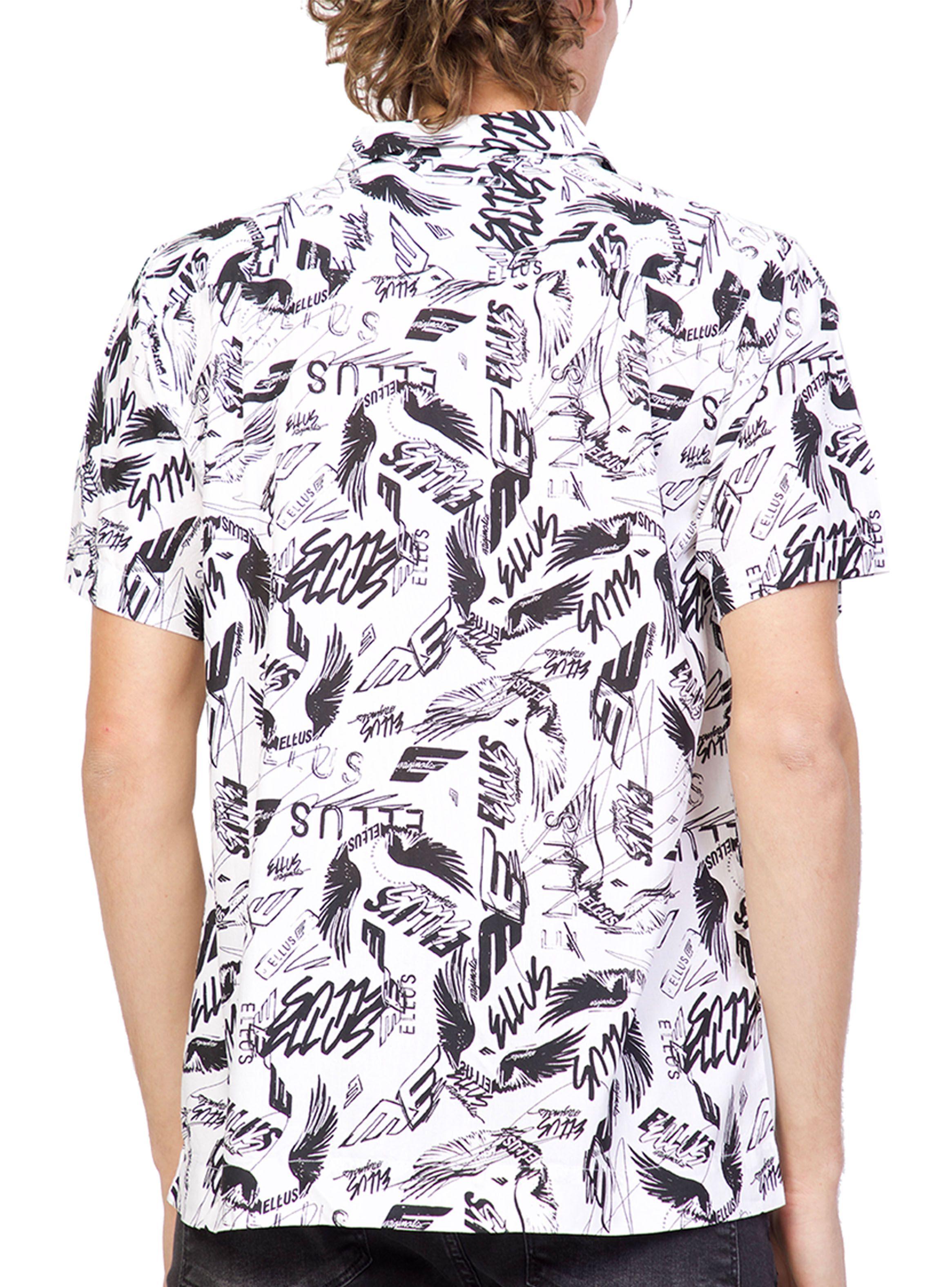 Camisa Sleeve Full Print With Embroidery And Pocket-1