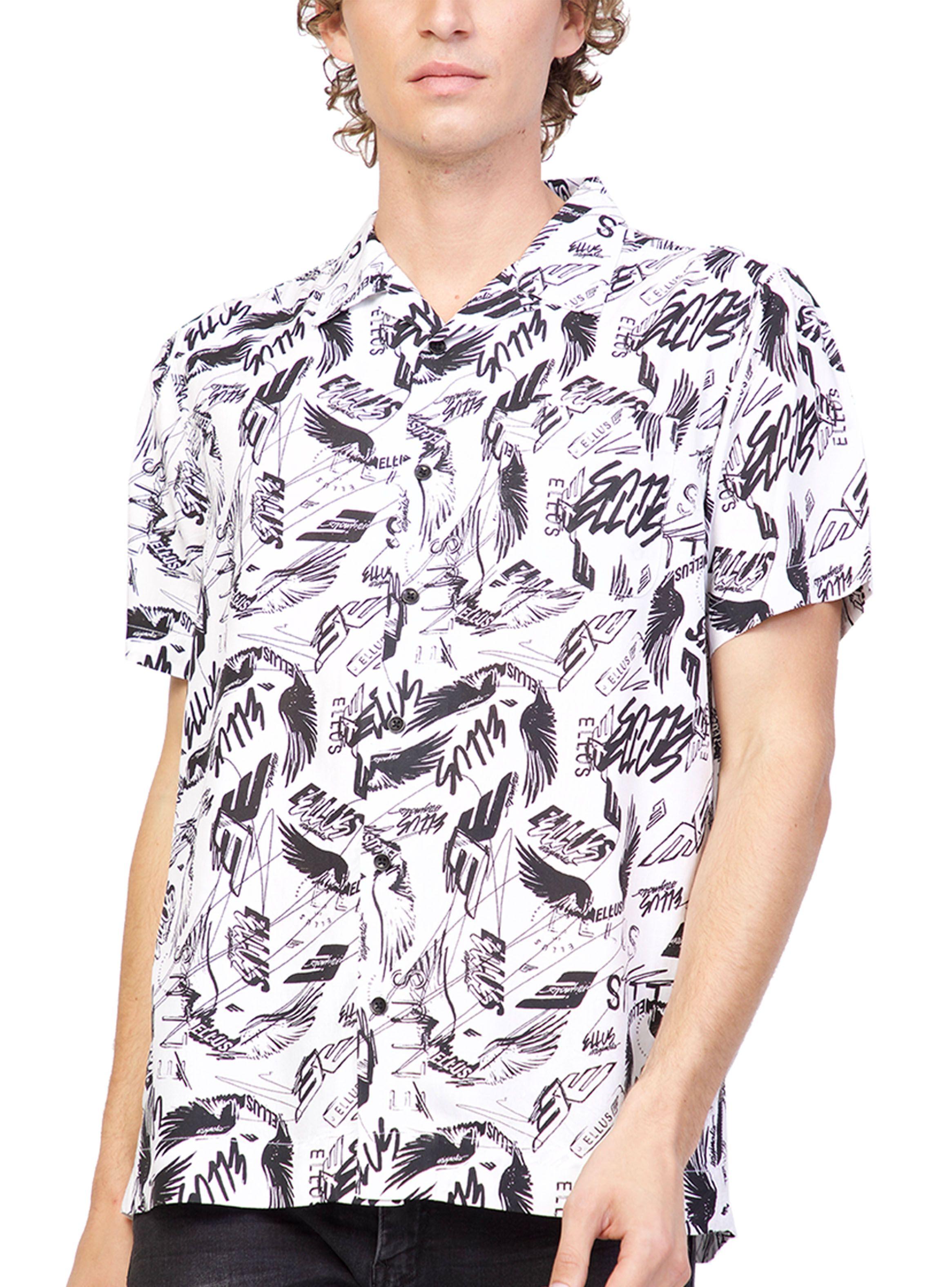 Camisa Sleeve Full Print With Embroidery And Pocket-0