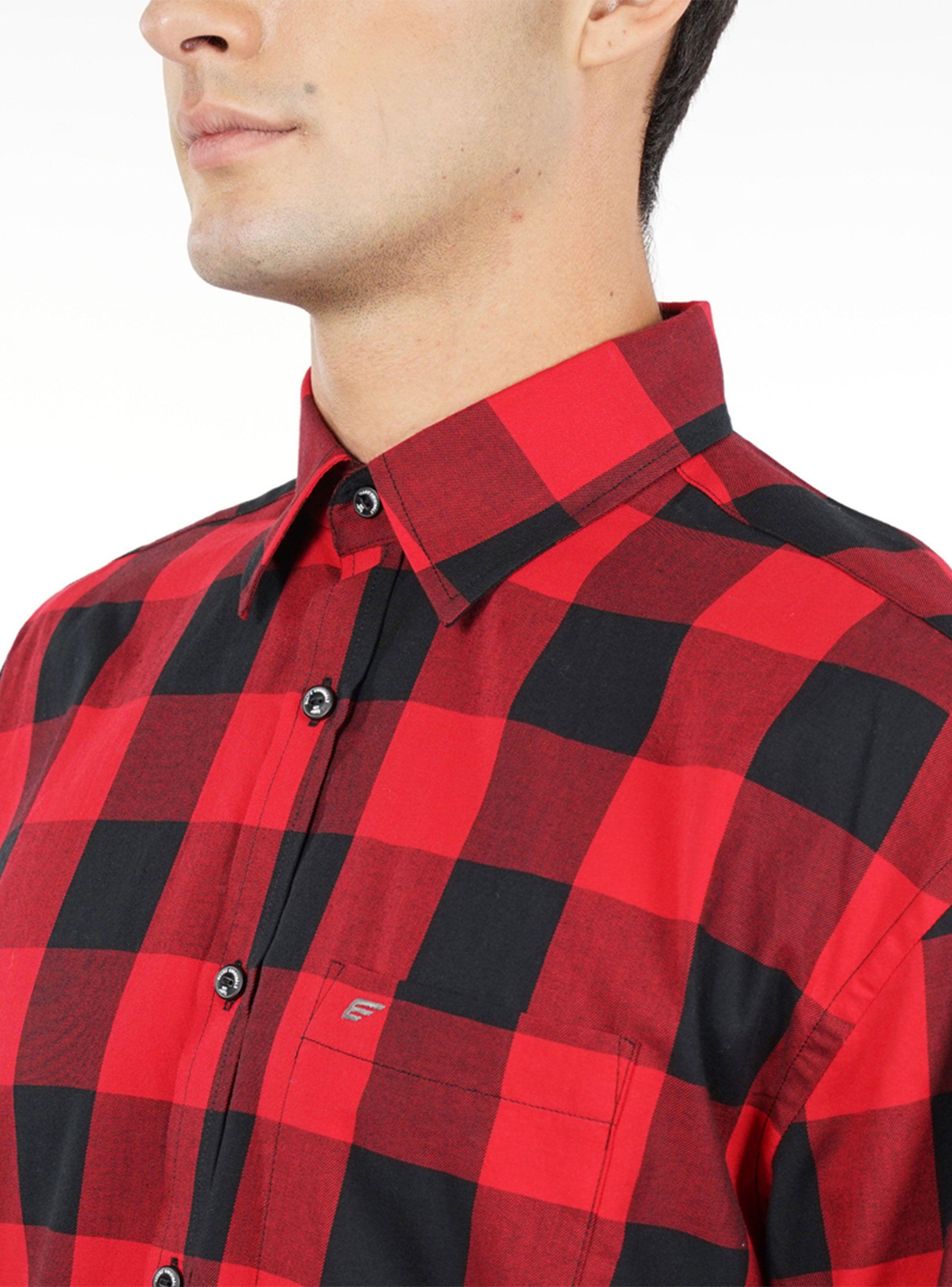 Camisa Manga Larga Check Black and Red-2