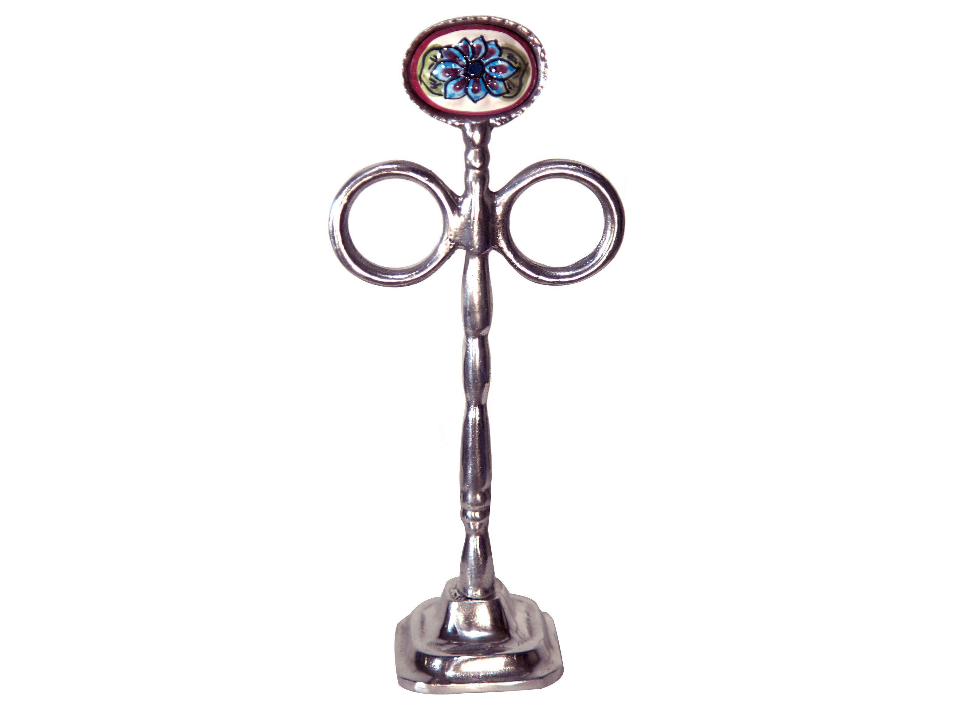 Toallero Decoración Pletre Cerámica Plateado-0