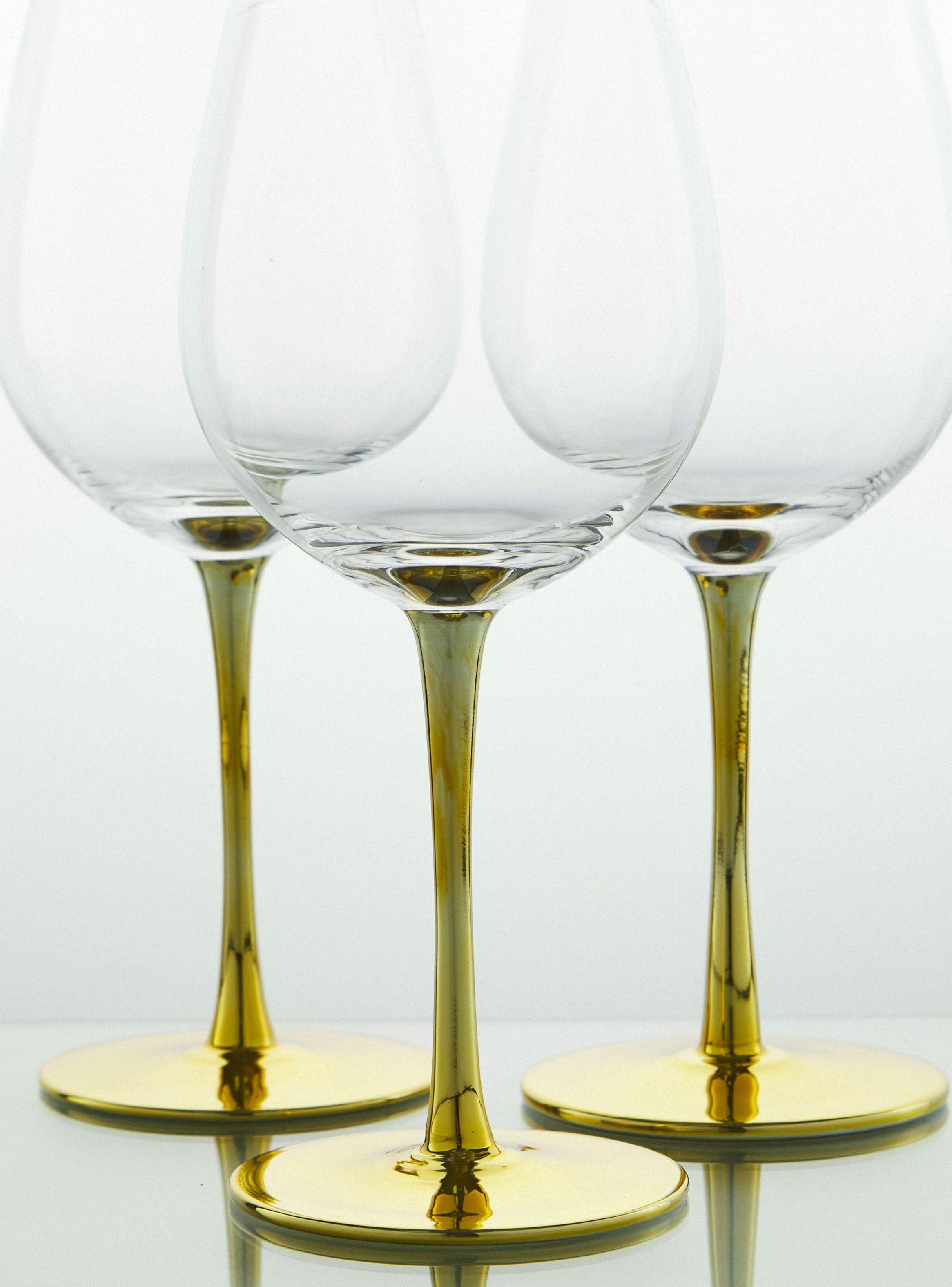 Set 4 Copas Vino Pie Dorado 550 ml-2
