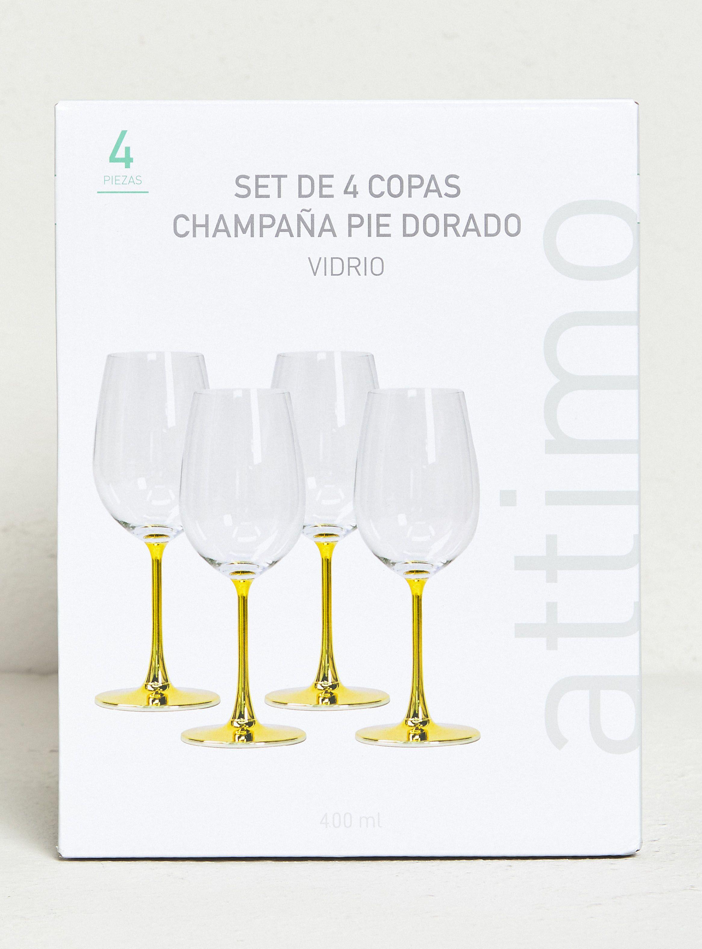 Set 4 Copas Champaña Pie Dorado 110 ml-3