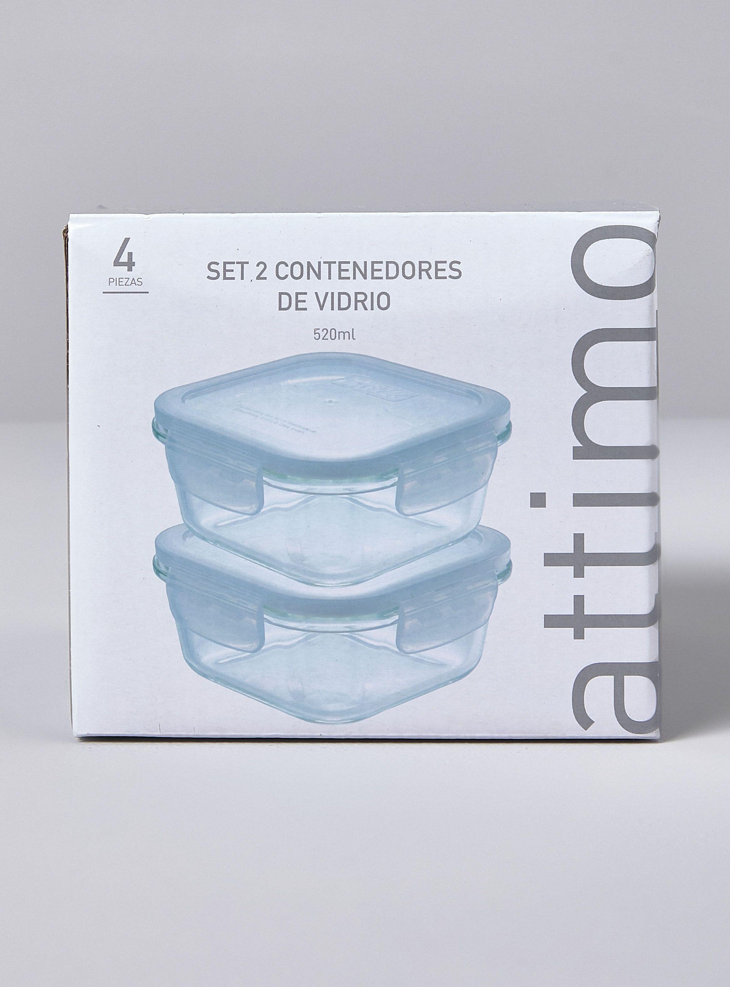 Set 2 Contenedores 520 ml Vidrio-2