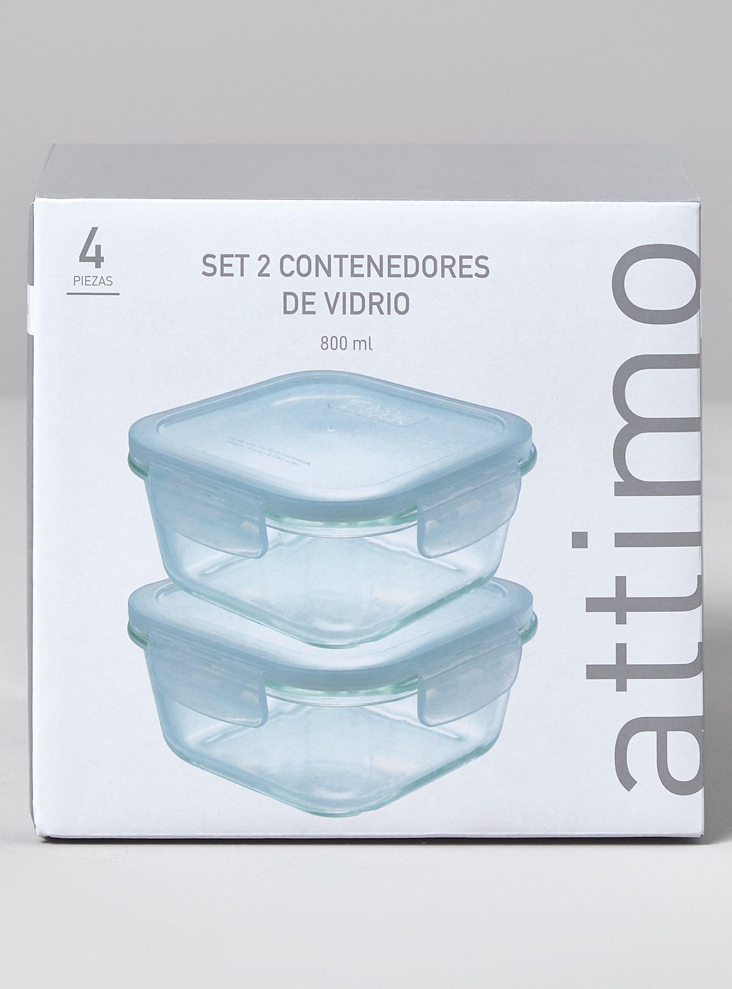 Set 2 Contenedores 800 ml Vidrio-3