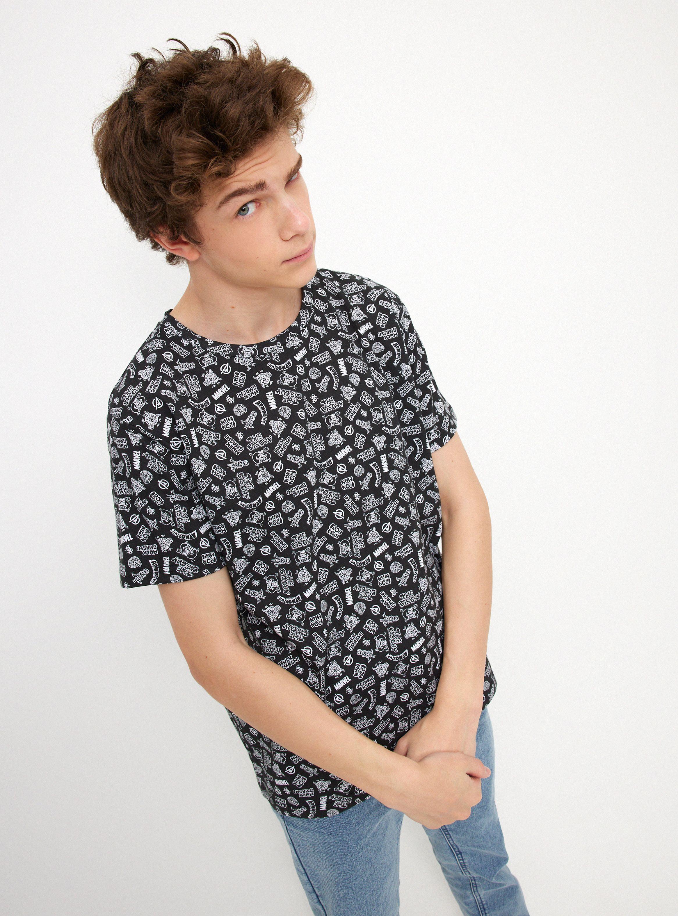 Polera Manga Corta Full Estampada Cuello Redondo-0