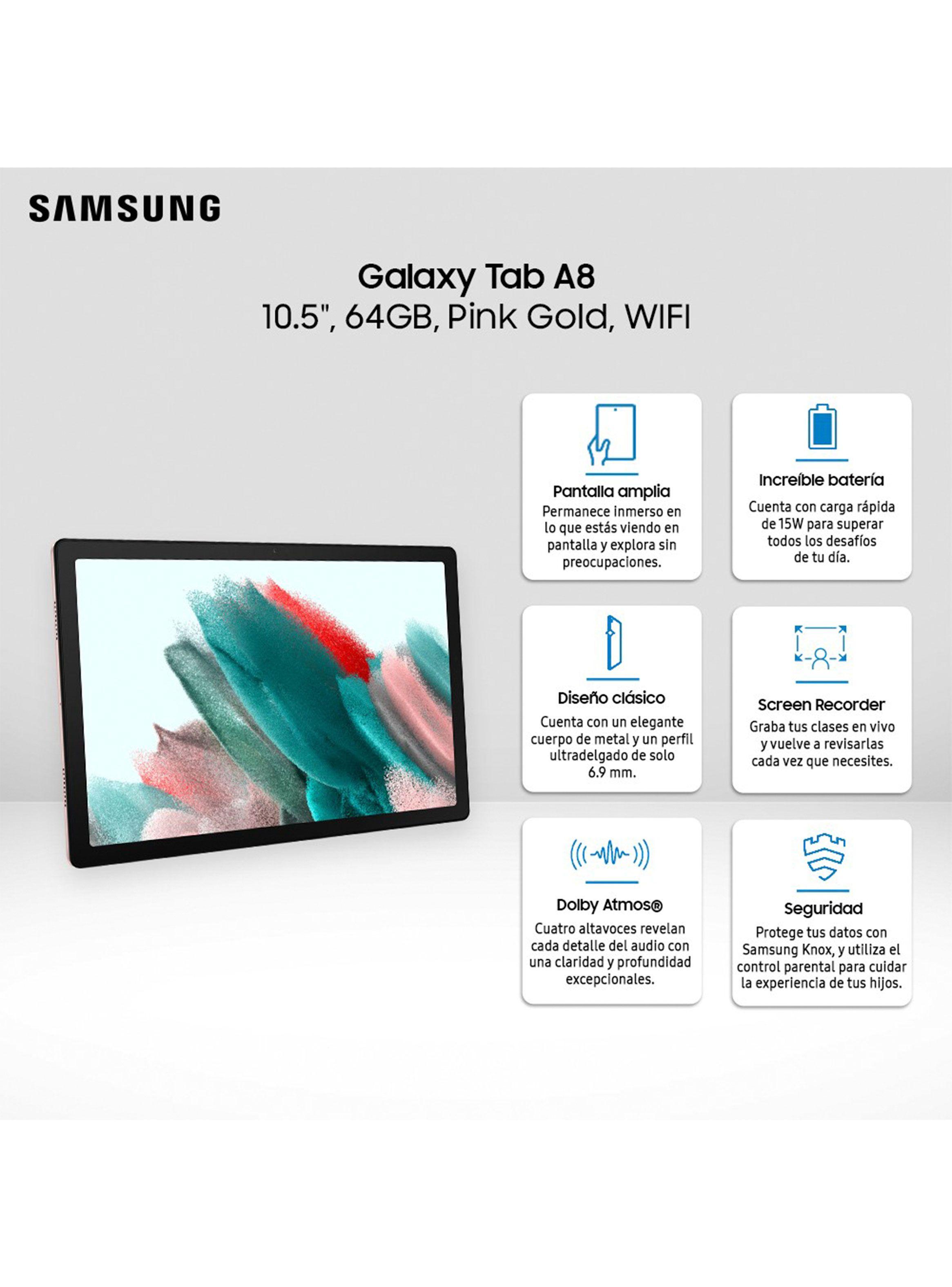 Tablet Galaxy Tab A8 + Book Cover 10.5” 64GB WIFI Pink Gold-5