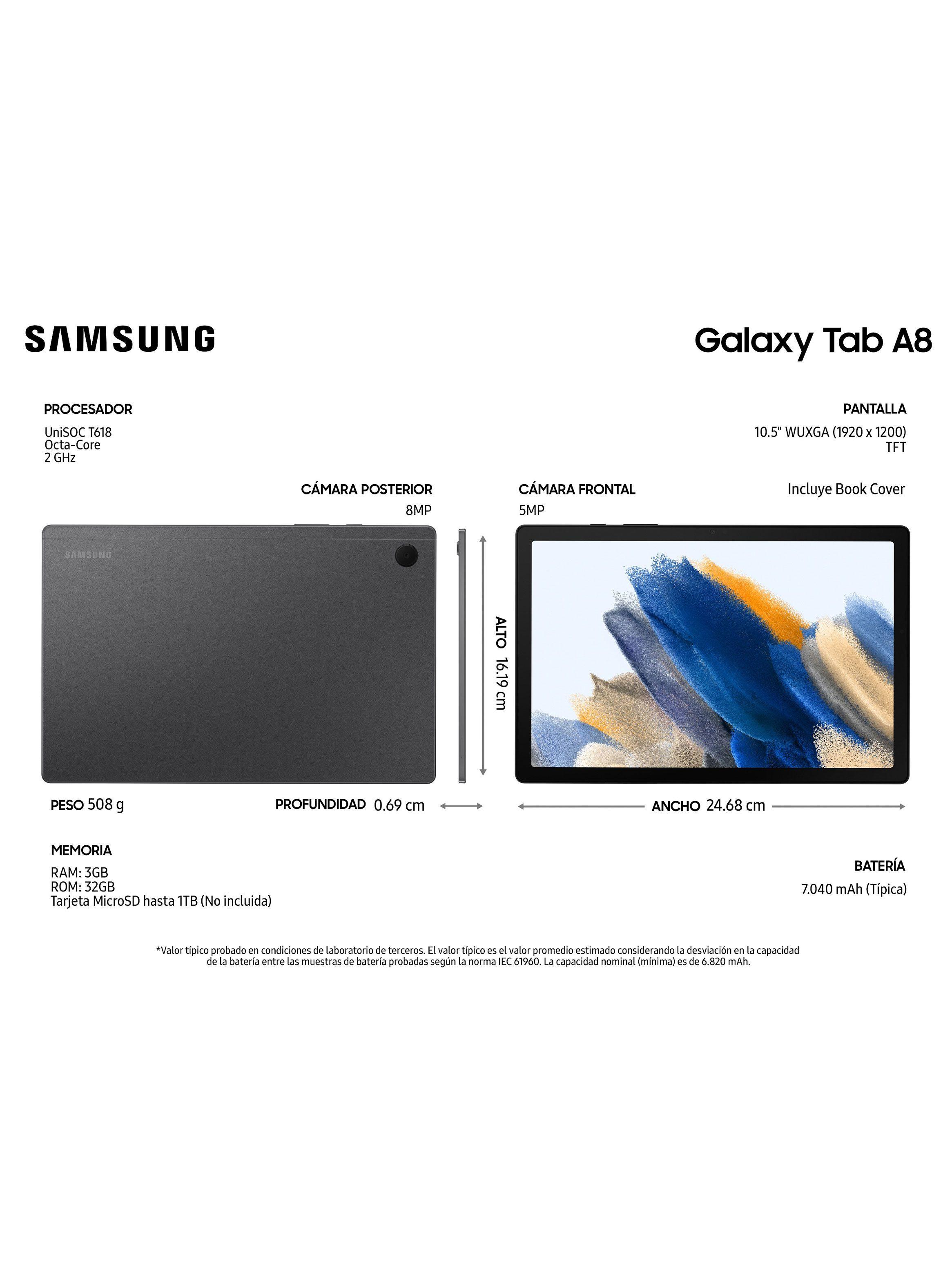 Tablet Galaxy Tab A8 + Book Cover 10.5” 32GB WIFI Gray-4