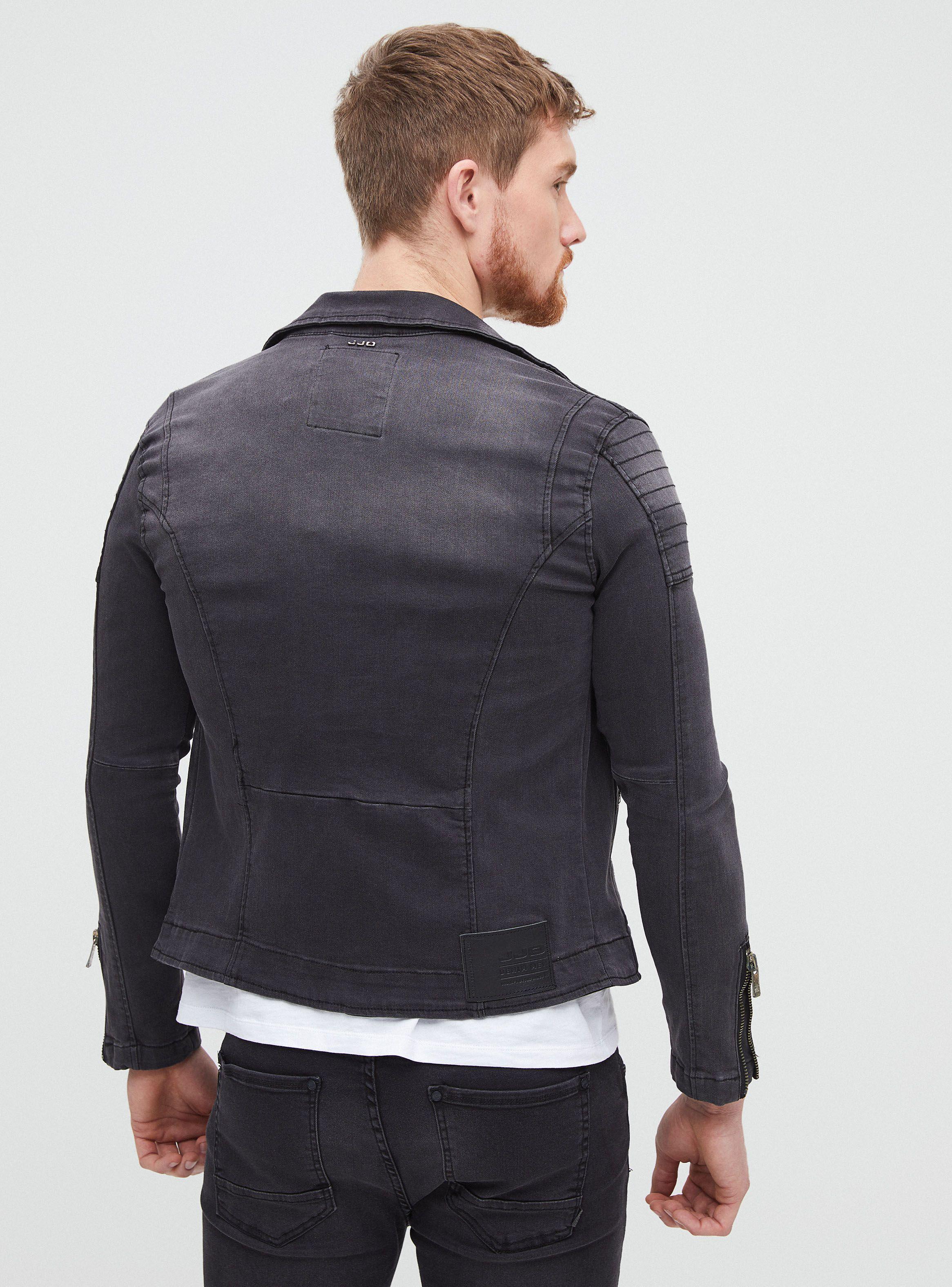 Chaqueta Mezclilla Negra Biker JJO-1