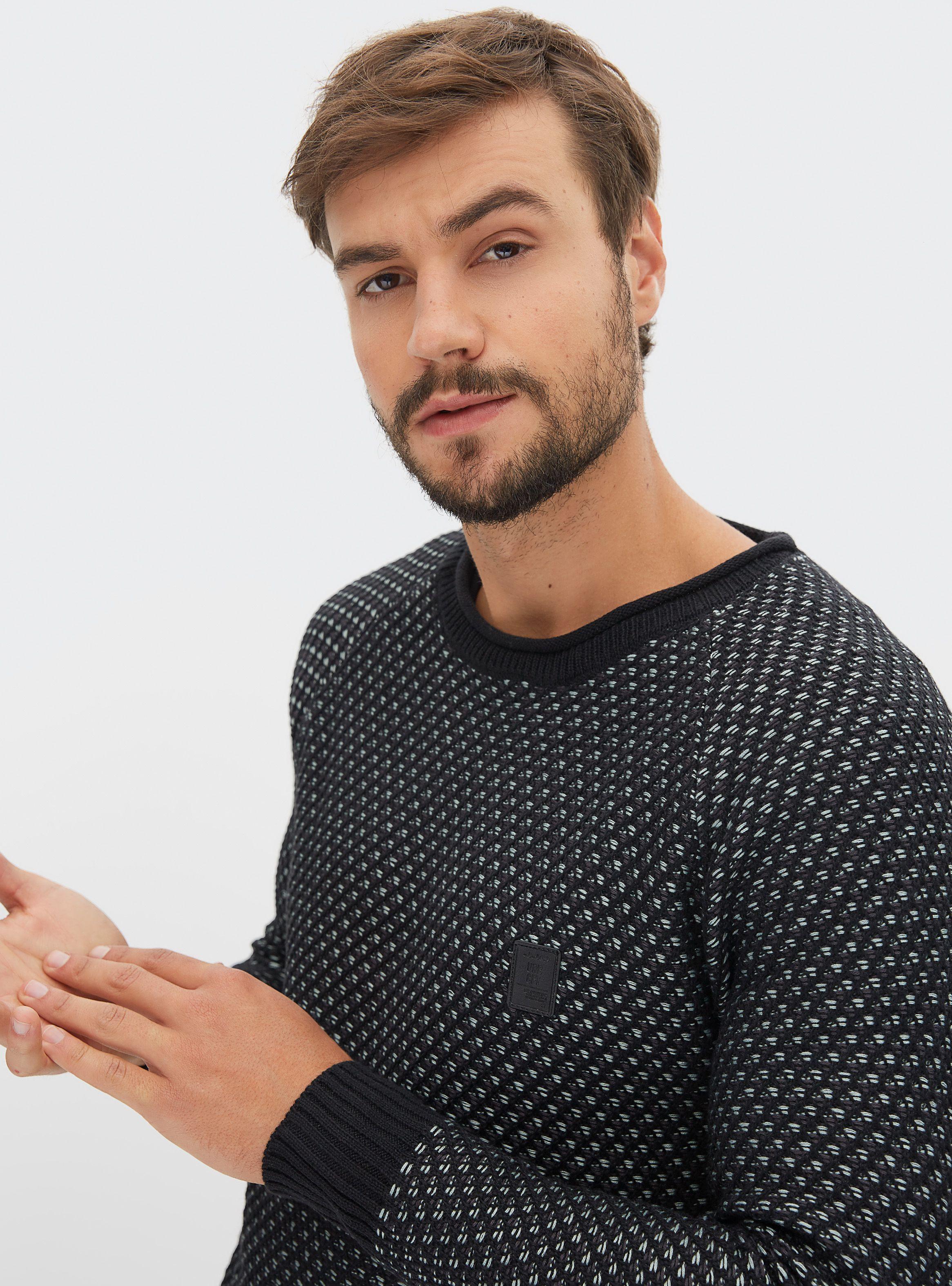Sweater Cuello Redondo Tejido Bicolor JJO-2