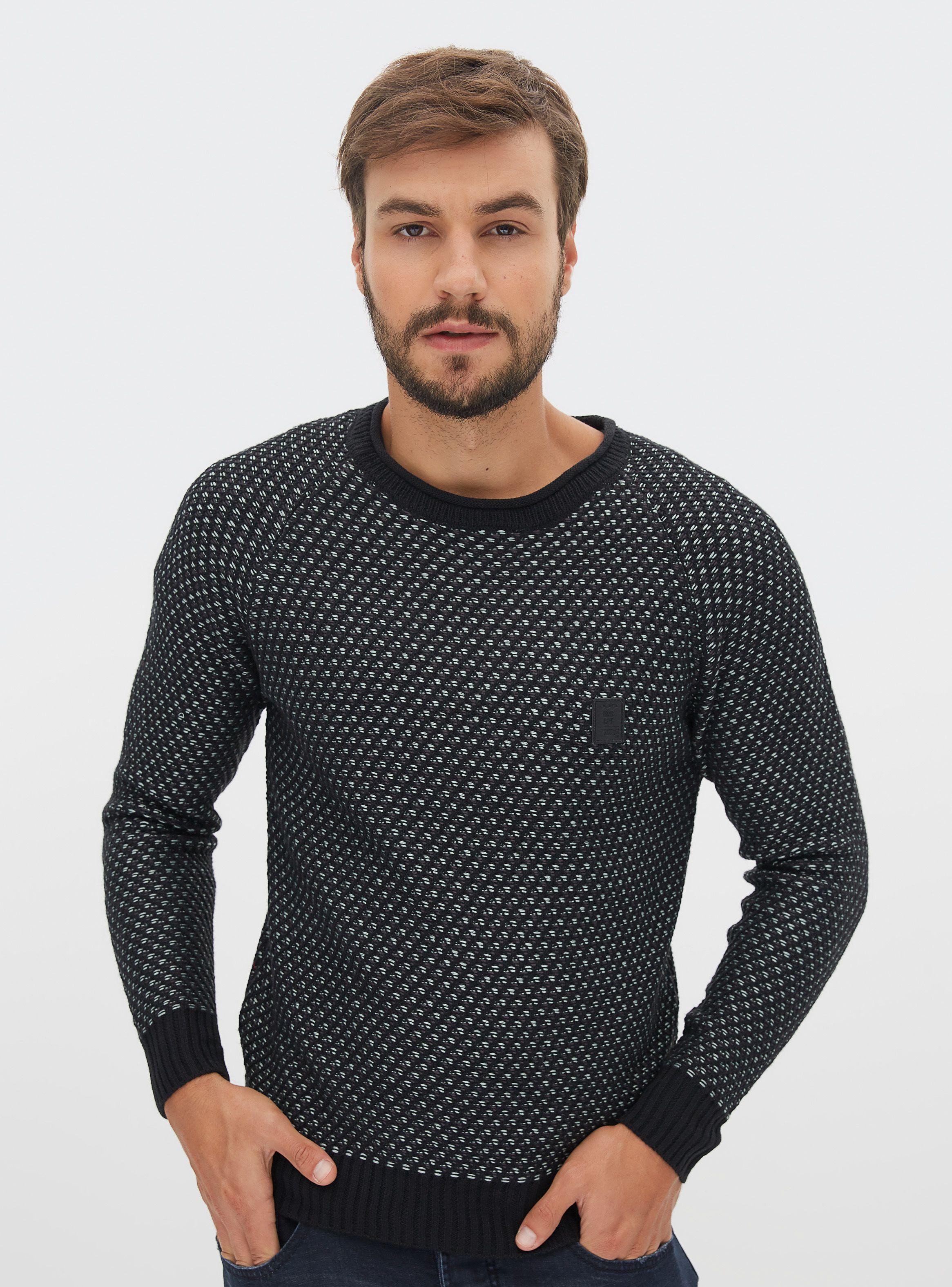 Sweater Cuello Redondo Tejido Bicolor JJO-0