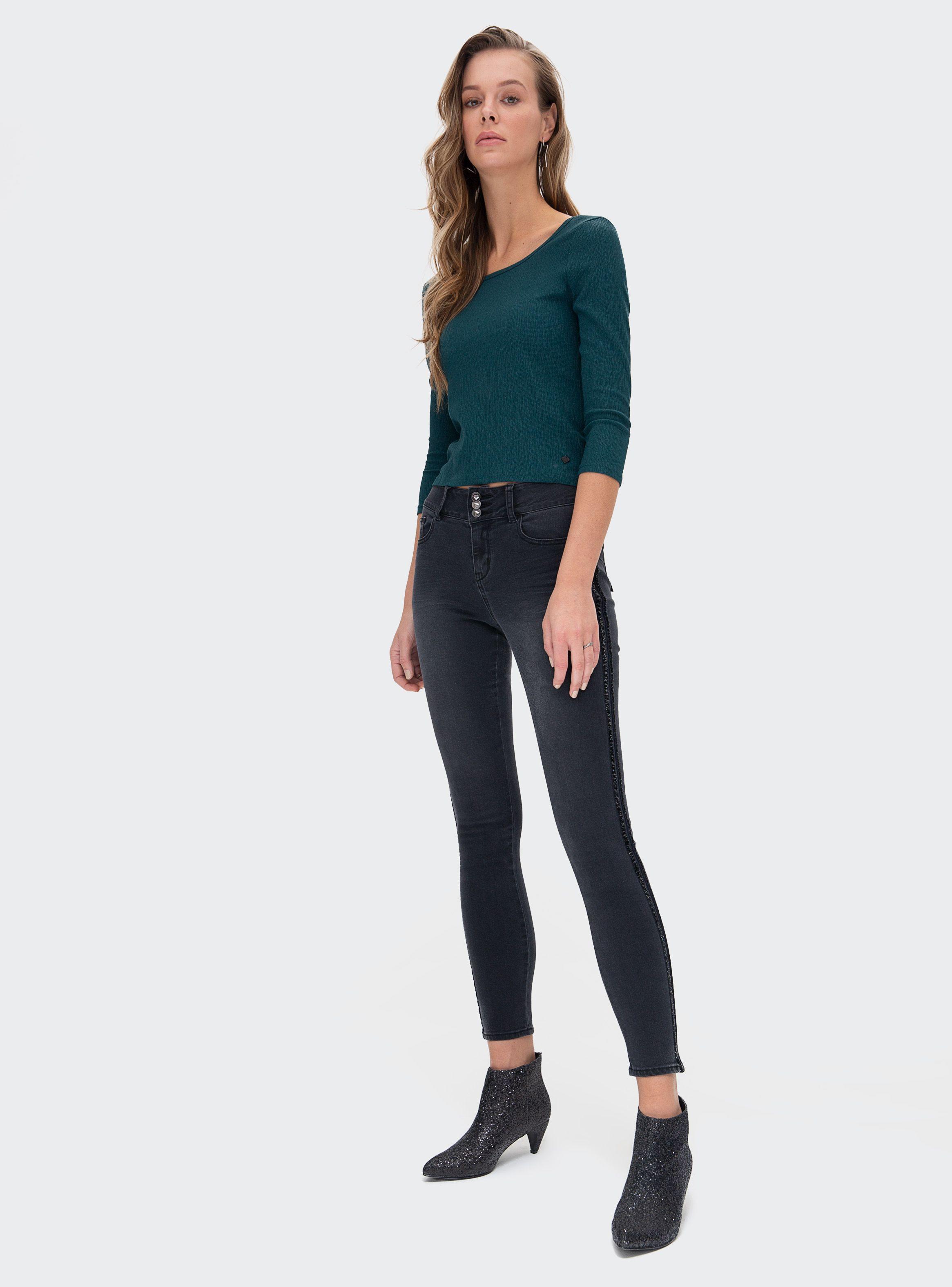 Jeans Skinny Cinta de Terciopelo Jjo-3