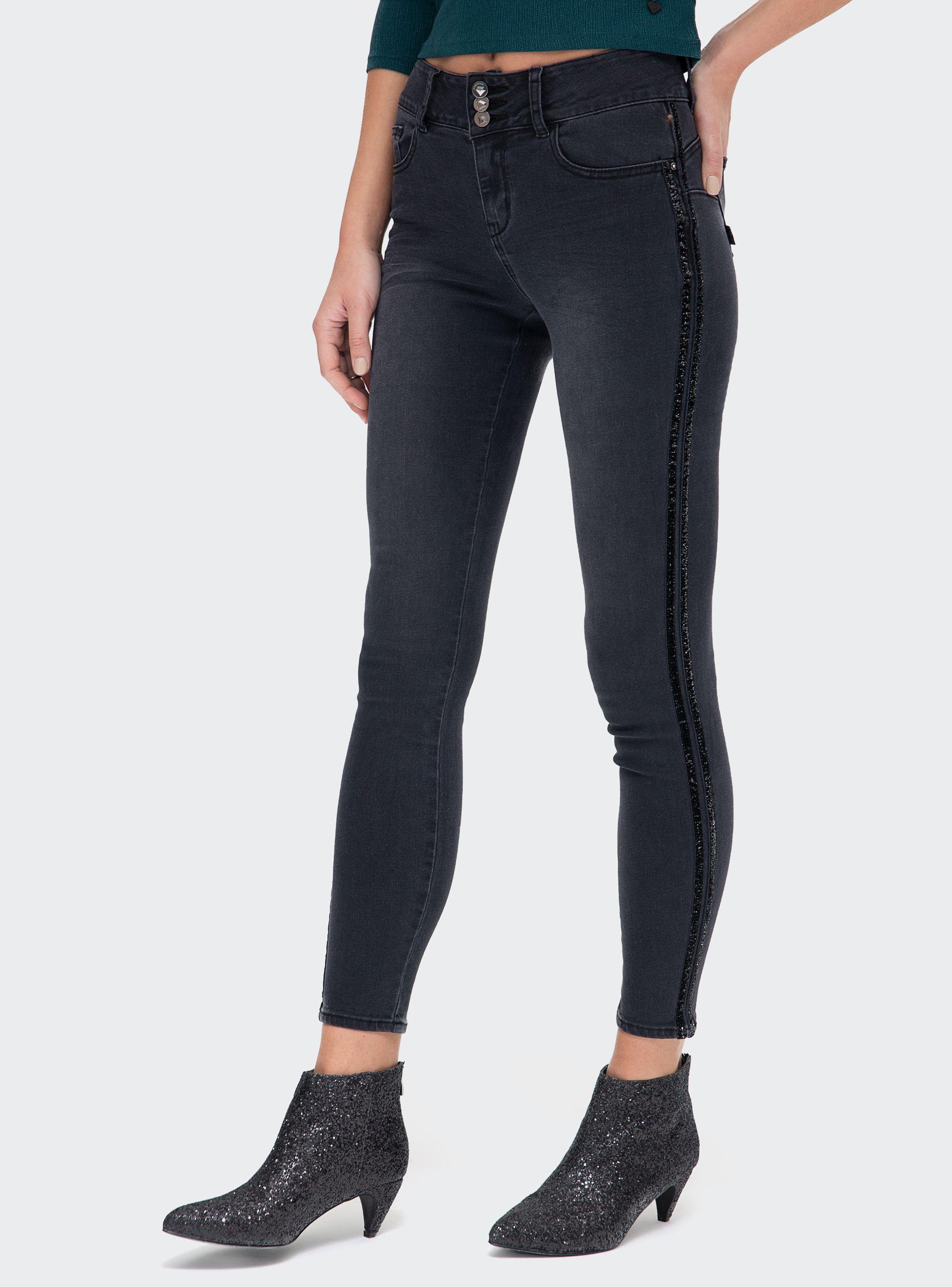 Jeans Skinny Cinta de Terciopelo Jjo-0