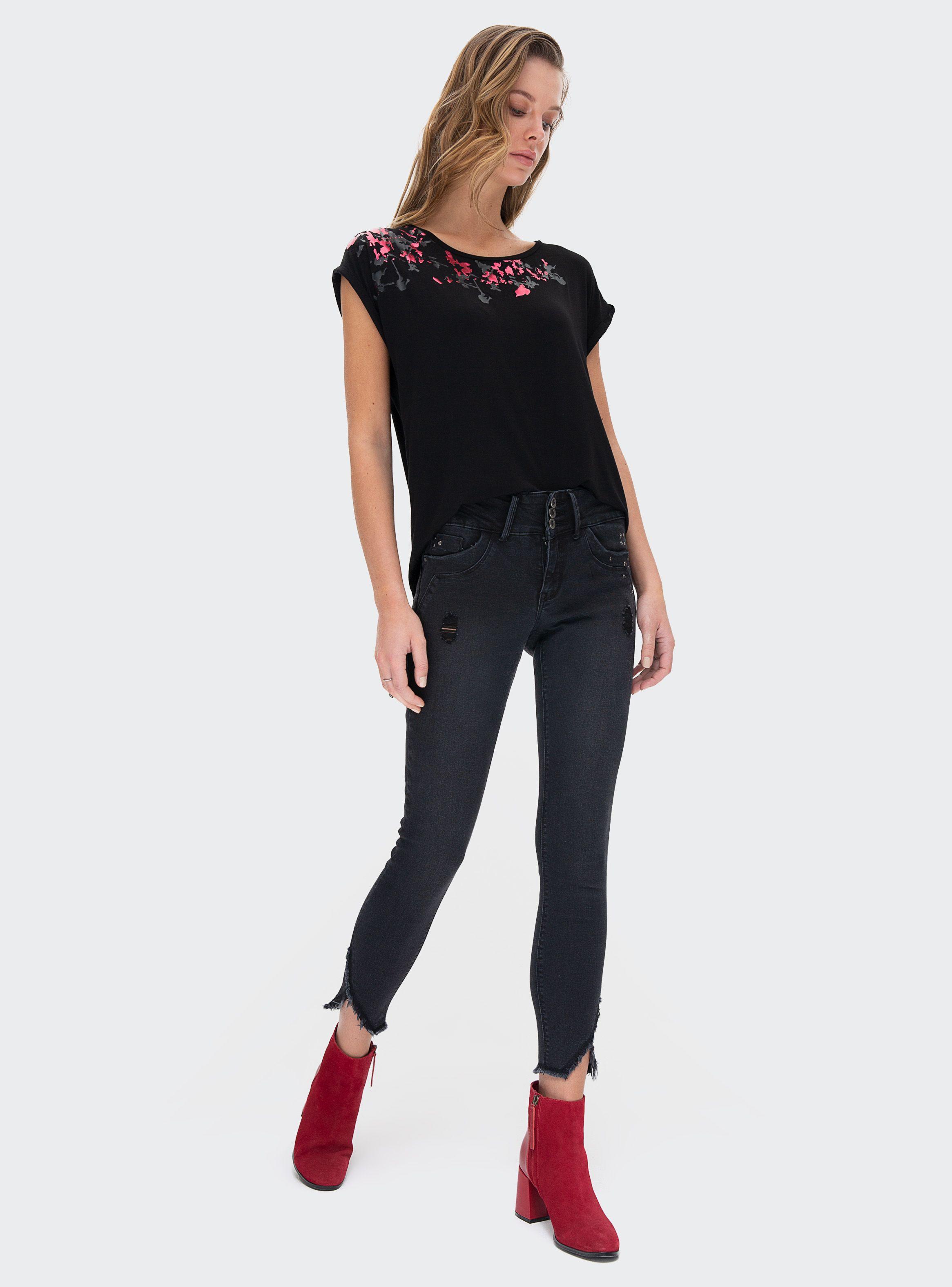 Jeans Super Skinny con Basta Desflecada Jjo-3