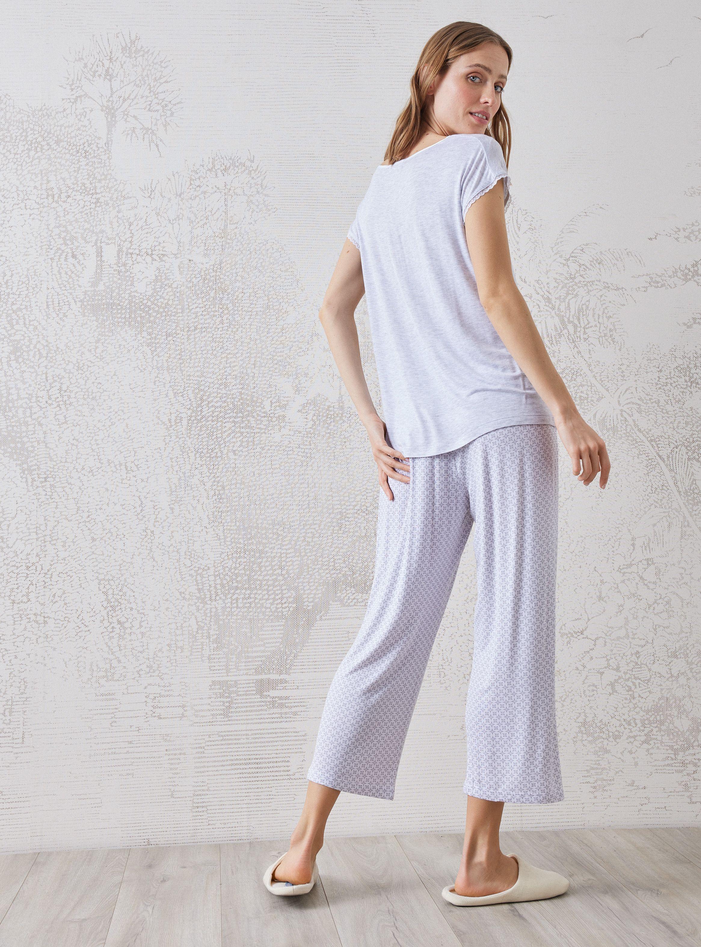 Pijama Polera Botones Pantalón Full Print-5