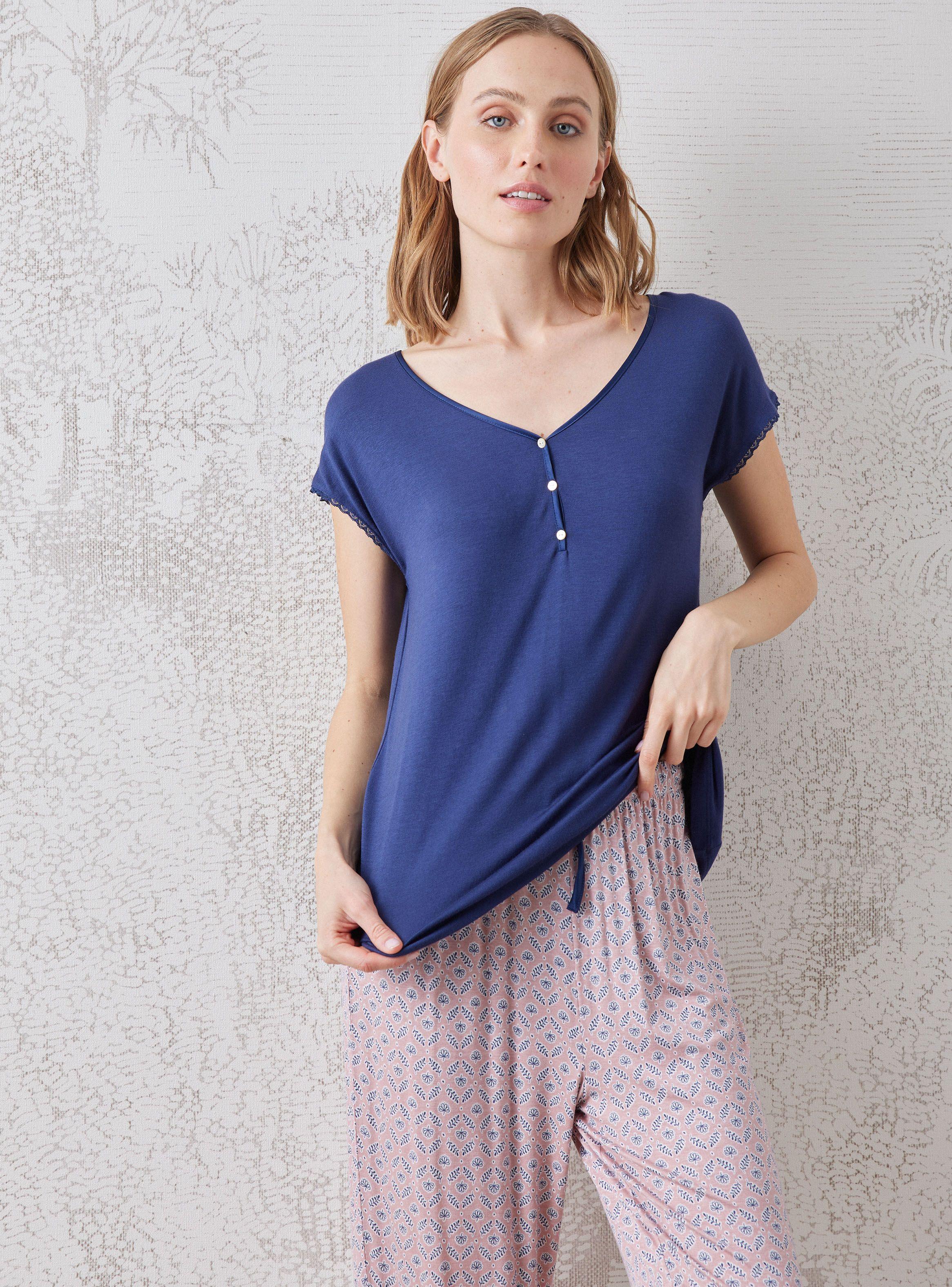 Pijama Polera Botones Pantalón Full Print-0