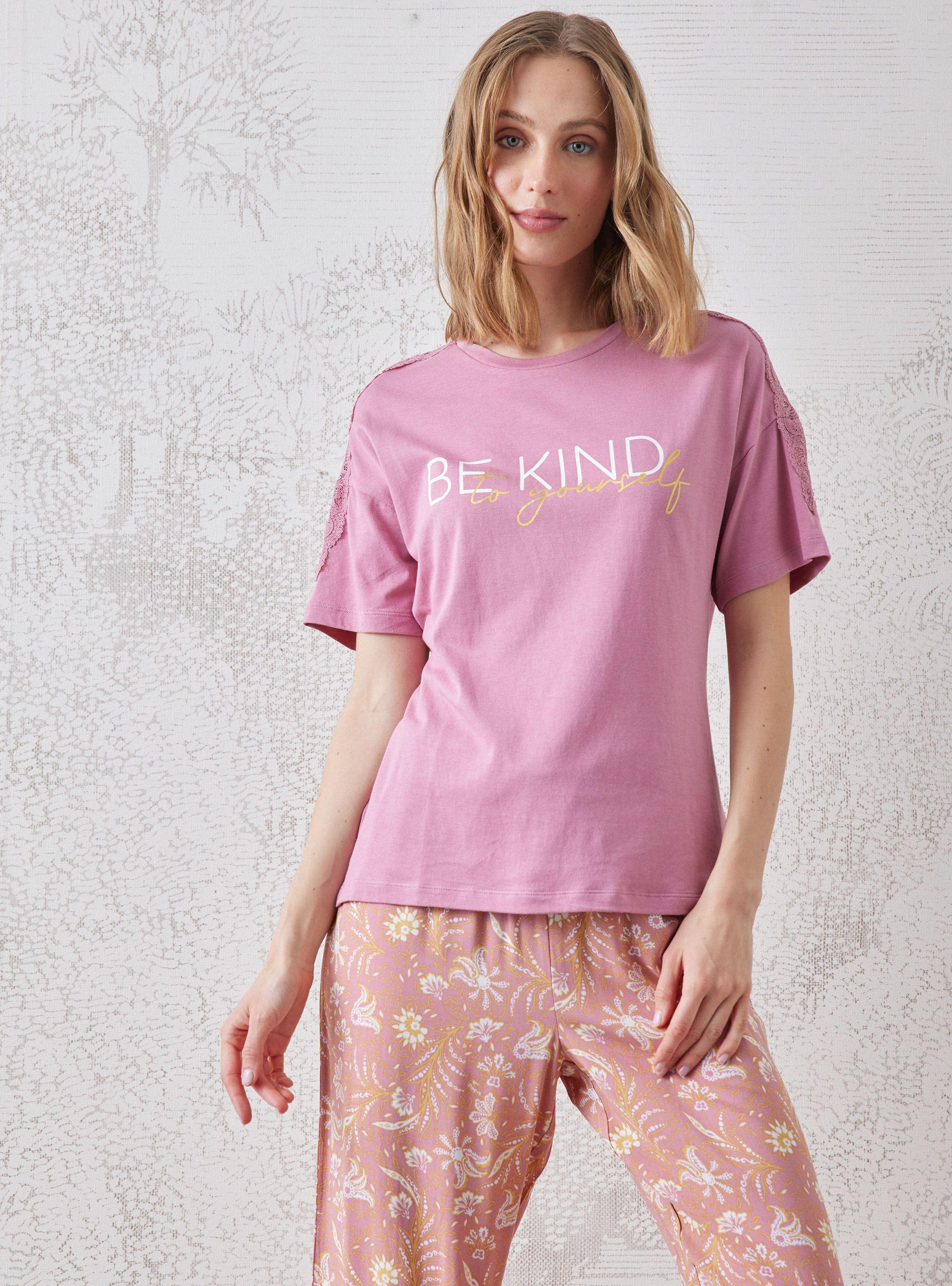 Pijama Polera Texto Pantalón Full Print-0