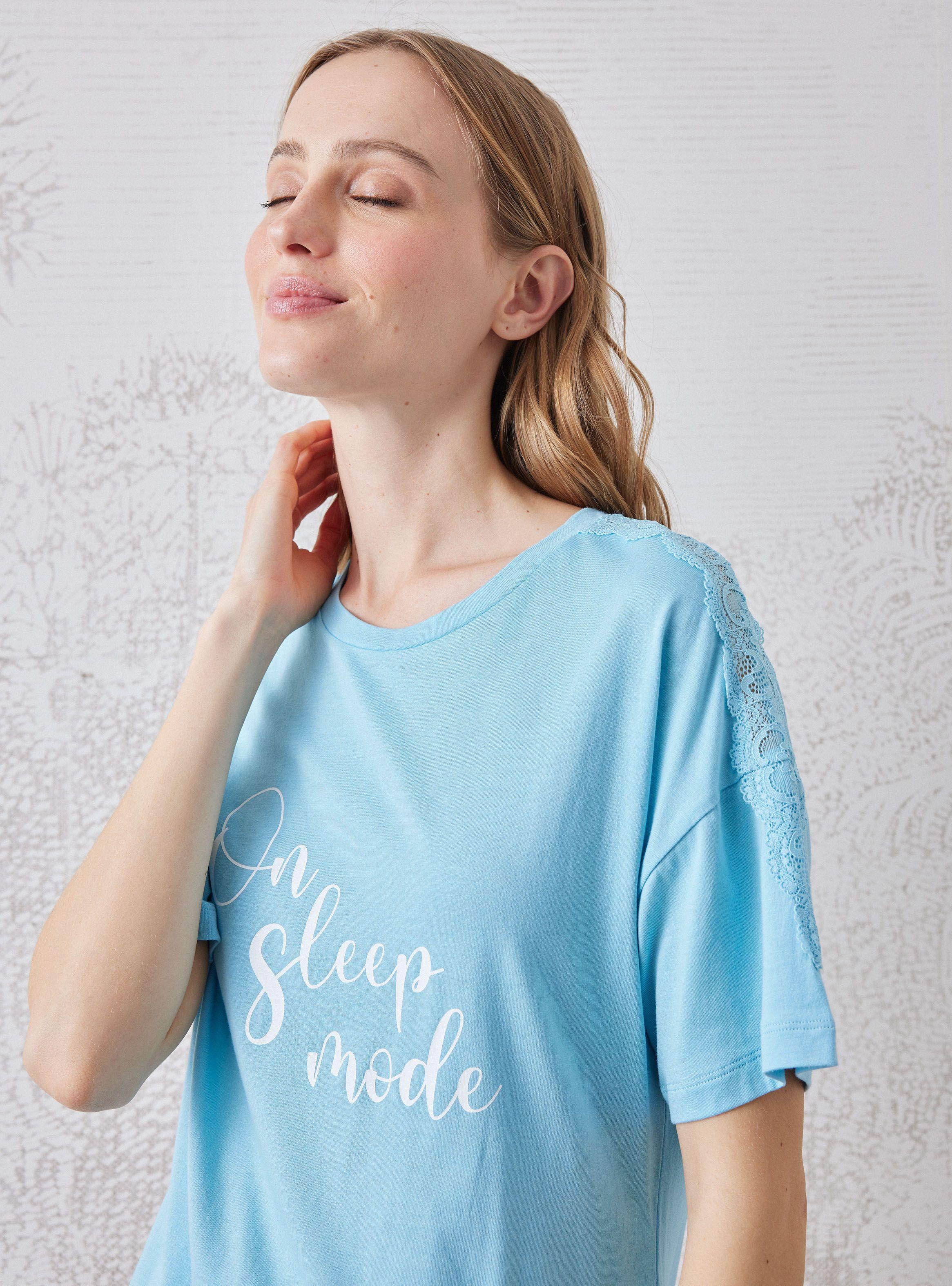 Pijama Polera Texto Pantalón Full Print-2