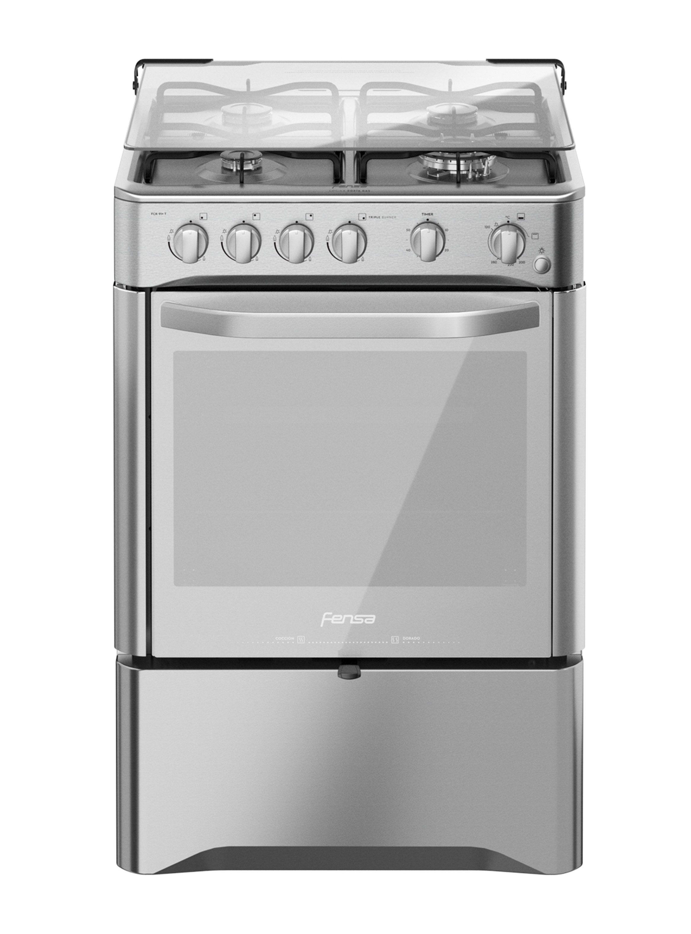 Cocina a Gas 4 Quemadores FCR 91+ T Inox-0