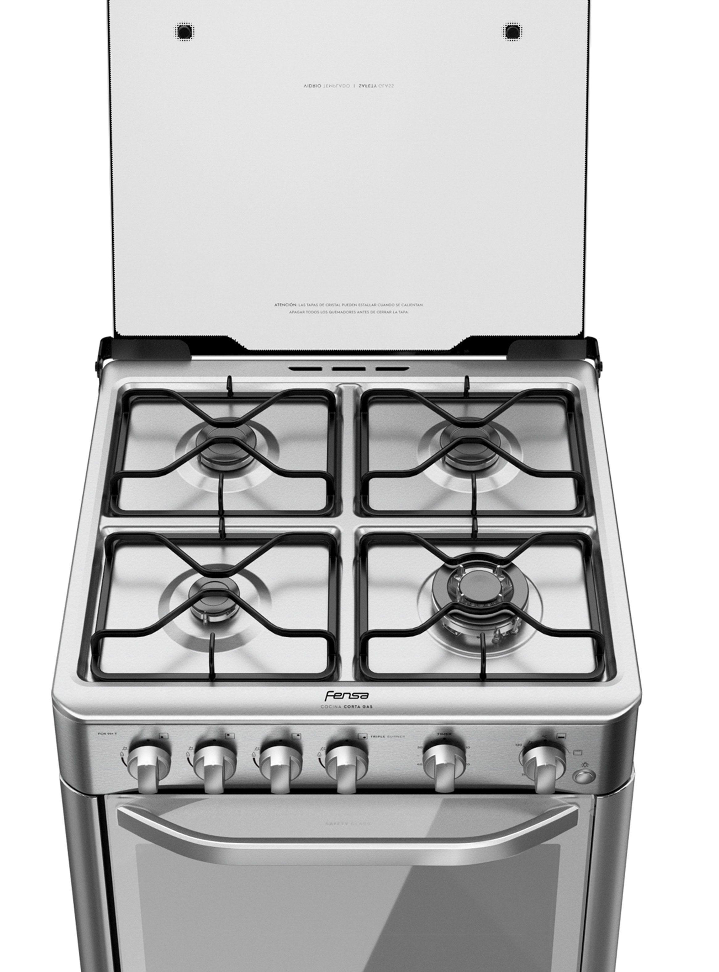 Cocina a Gas 4 Quemadores FCR 91+ T Inox-3