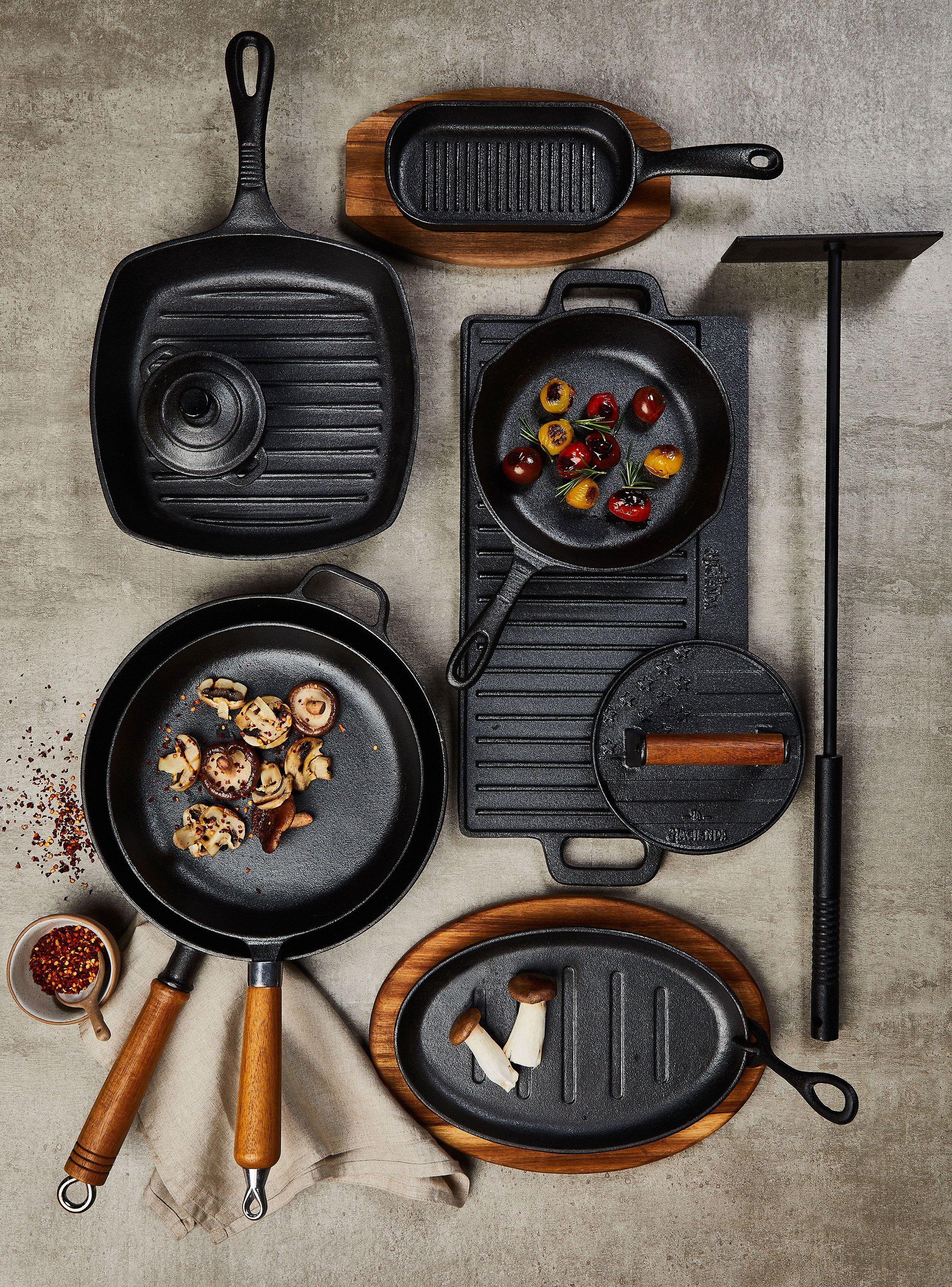 Grill Cast Iron Base Acacia 31x10 cm-3