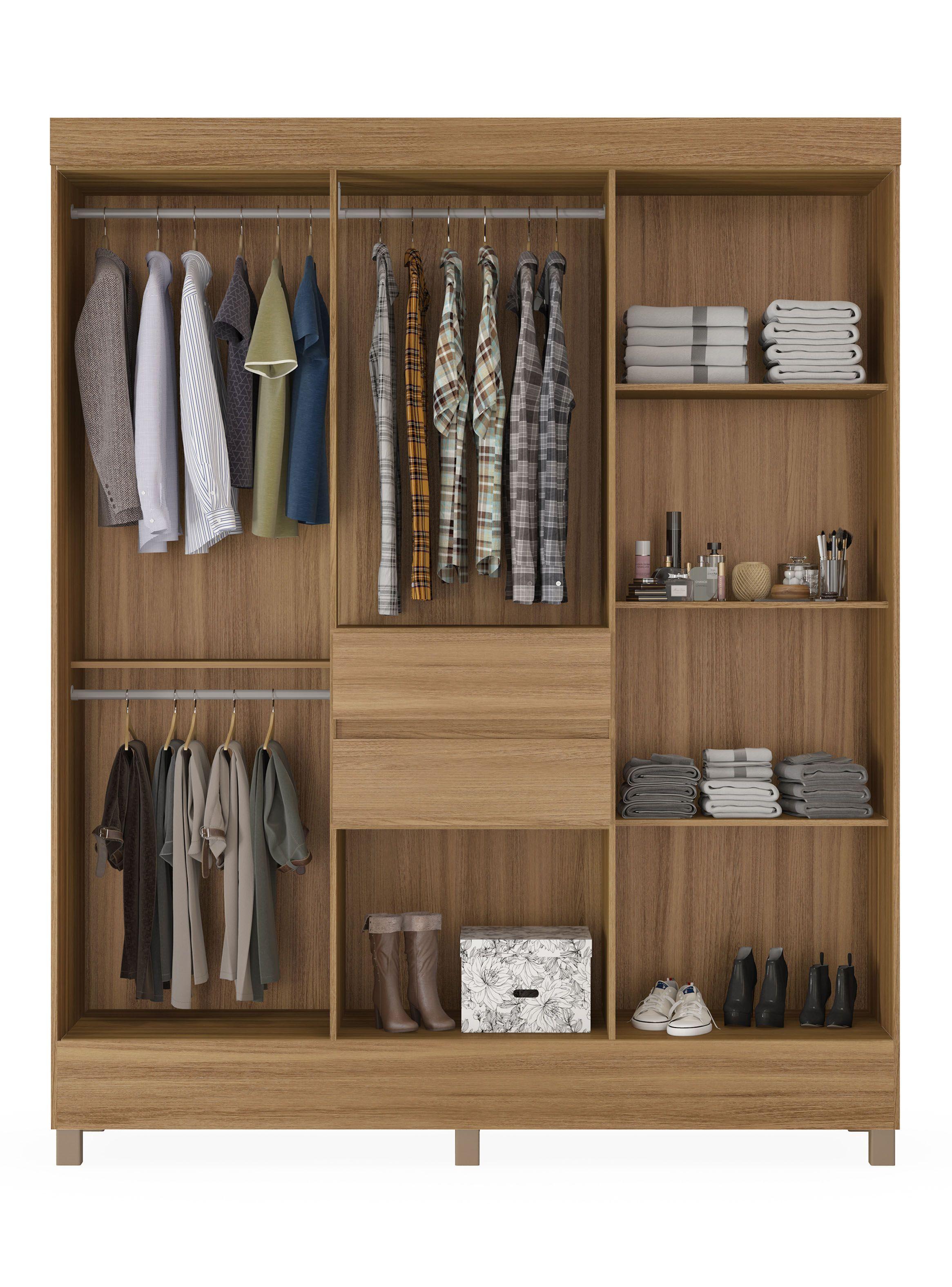 Clóset Munique 8 Puertas 2 Cajones Amendoa-2