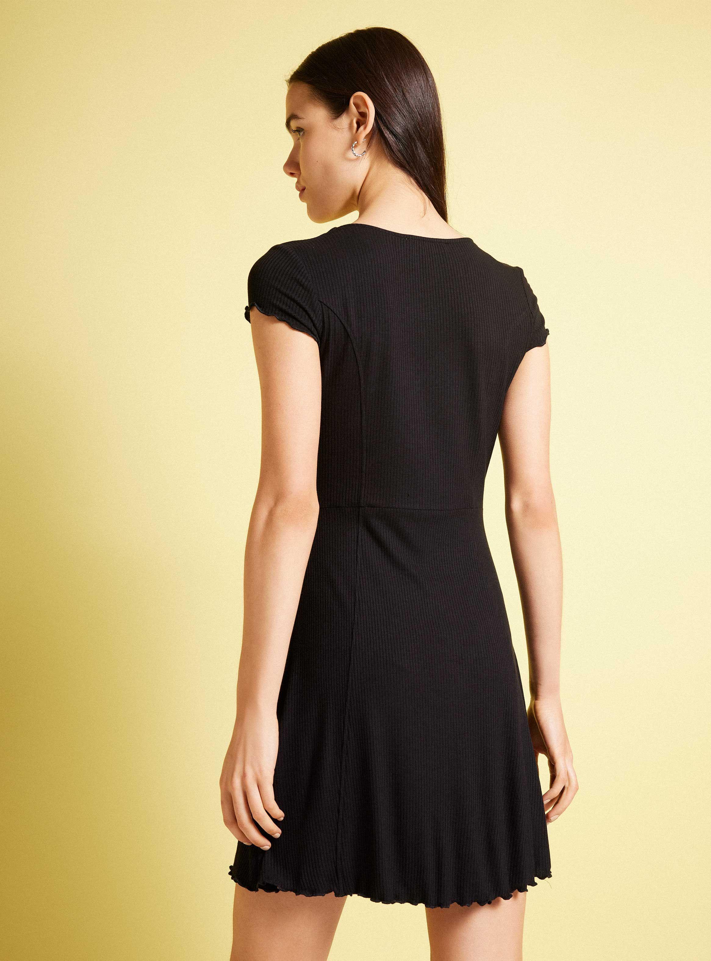 Vestido Corto Manga Abullonada-1