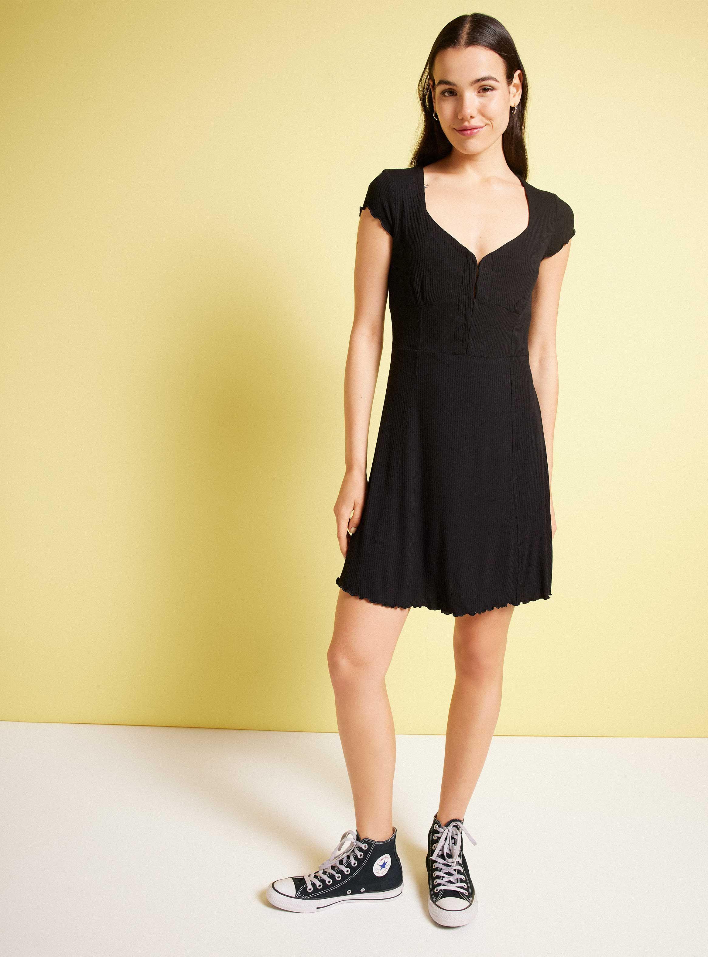 Vestido Corto Manga Abullonada-4